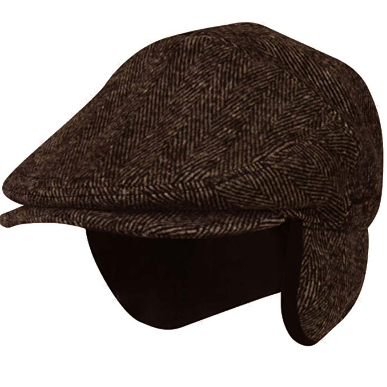 EPOCH Wool Blend Herringbone Winter Ivy Cabbie Hat w/Fleece Earflaps – Dri