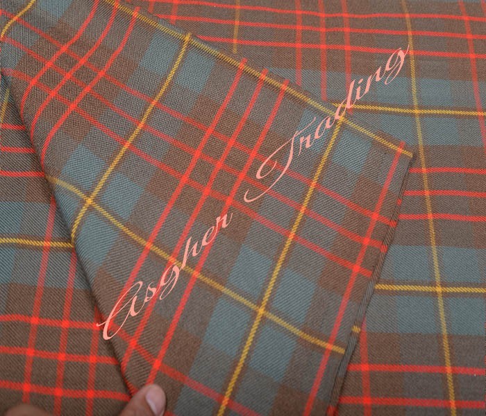 Scottish Highlander Cameron Hunting Weathered Tartan 8 Yard Kilt & Custom Size