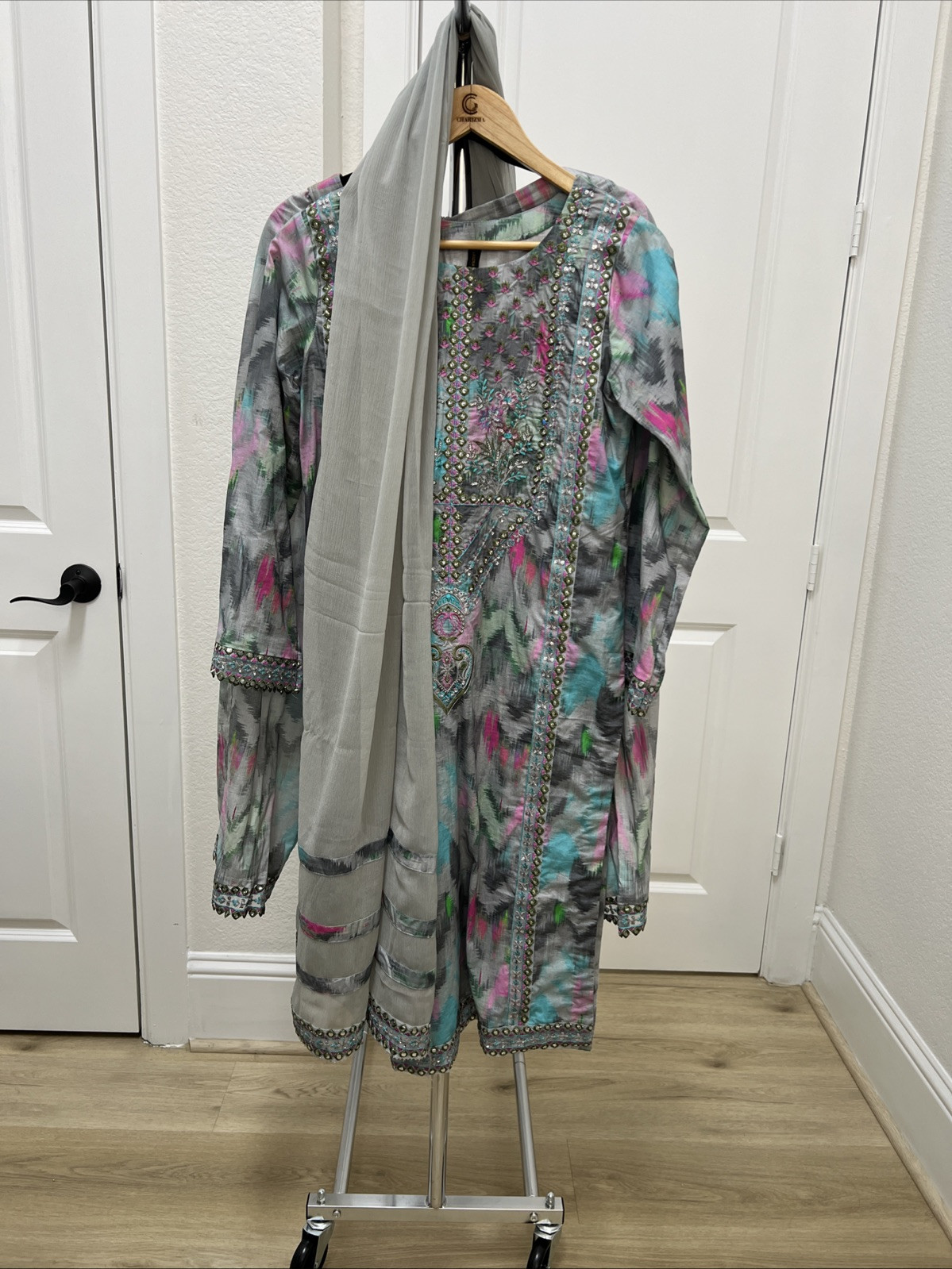 3-PC Sequins Embroidered Lawn Collection Charizma