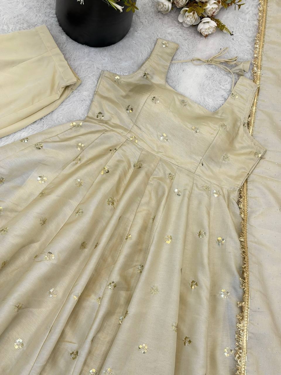 Presenting New Heavy Cosmos Gold Salwar Kameez With Dupatta For Women