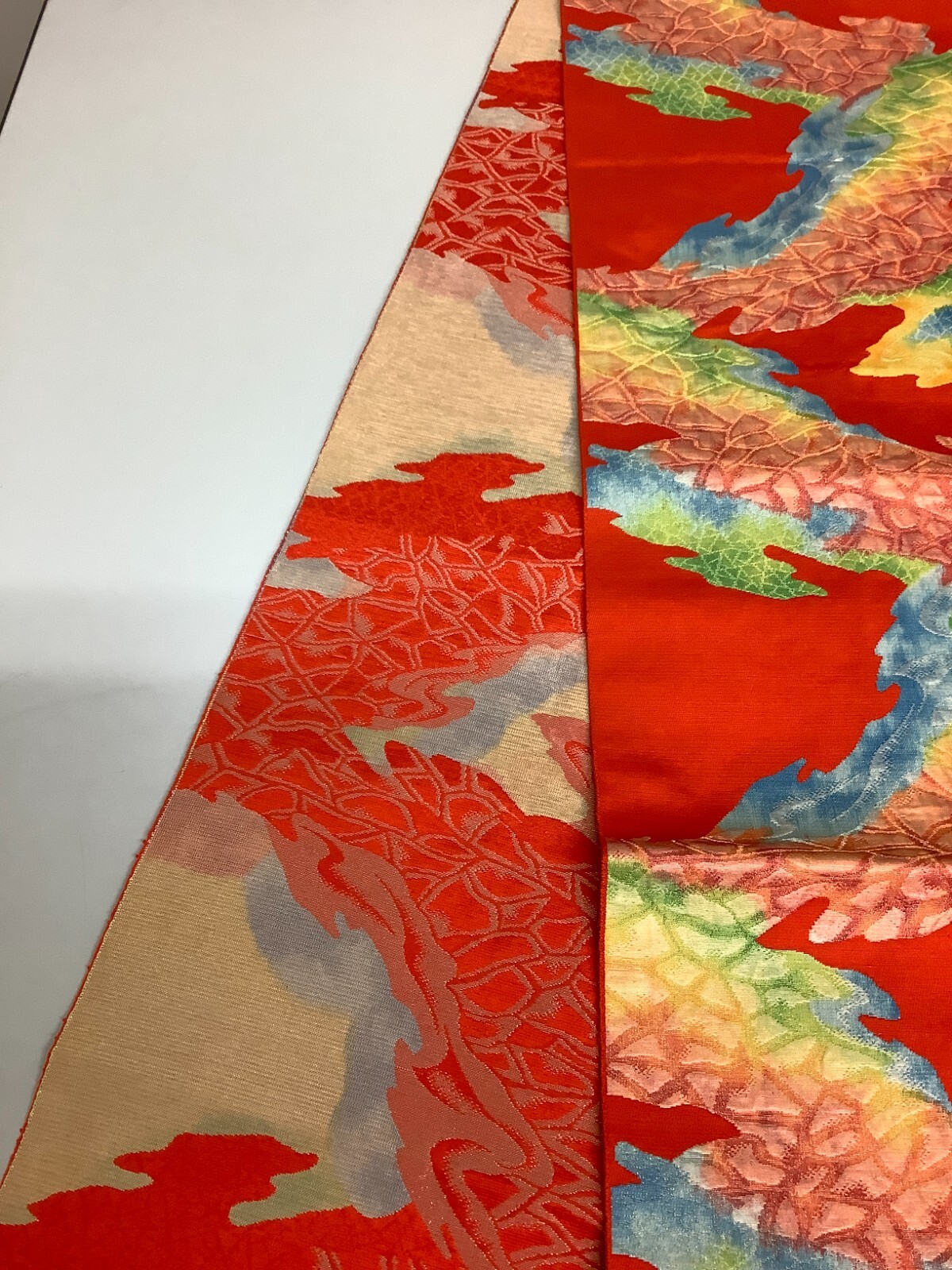 Japanese Vintage Kimono Nagoya Obi silk red expensive tradition 140.1×11.8inch