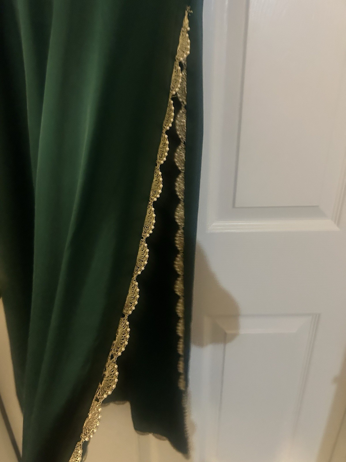Trupti Bhula Women’s Green Kurta Tunic Dress Gold Trim, Size M, Woven