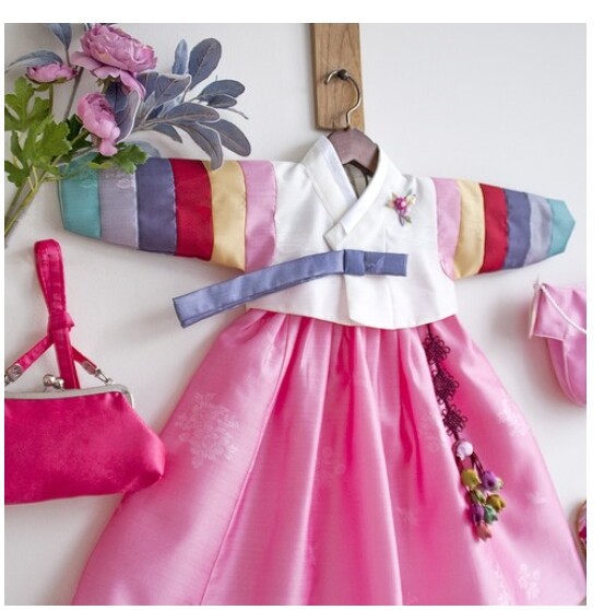 RUA Rainbow-Colored Hanbok Korean Traditional Clothing Birthday Party Girl IV PK