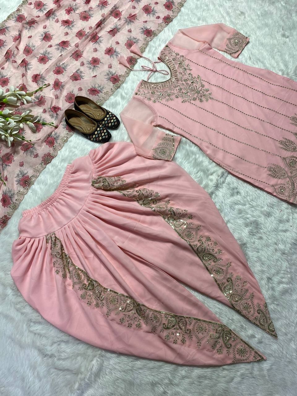 Indian Party Wear Georgette With Embroidery Designer Salwar Kameez With Dupatta