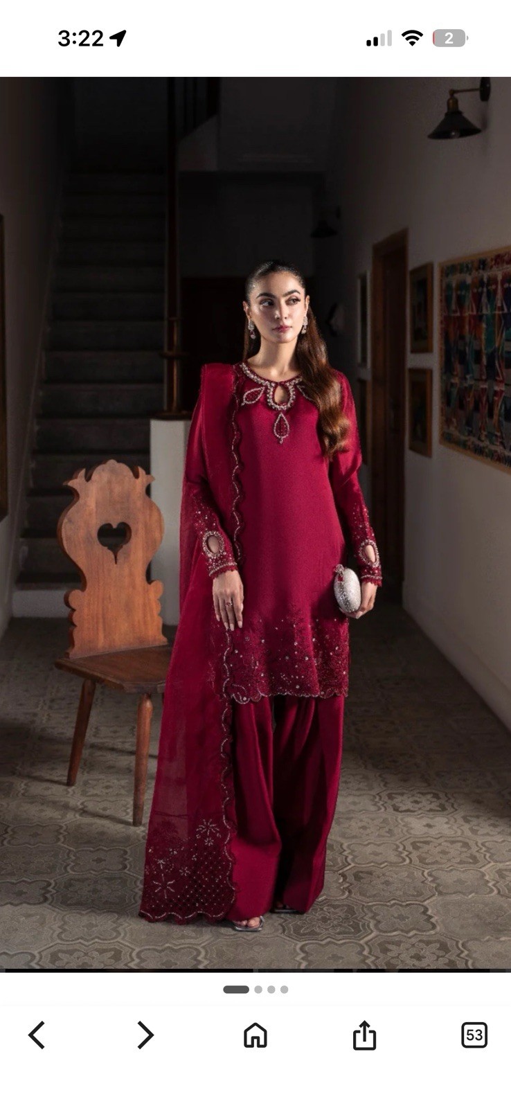 Scherezade Rosette Size Small NWT Women’s Farshi Shalwar Dress Pakistani Wear