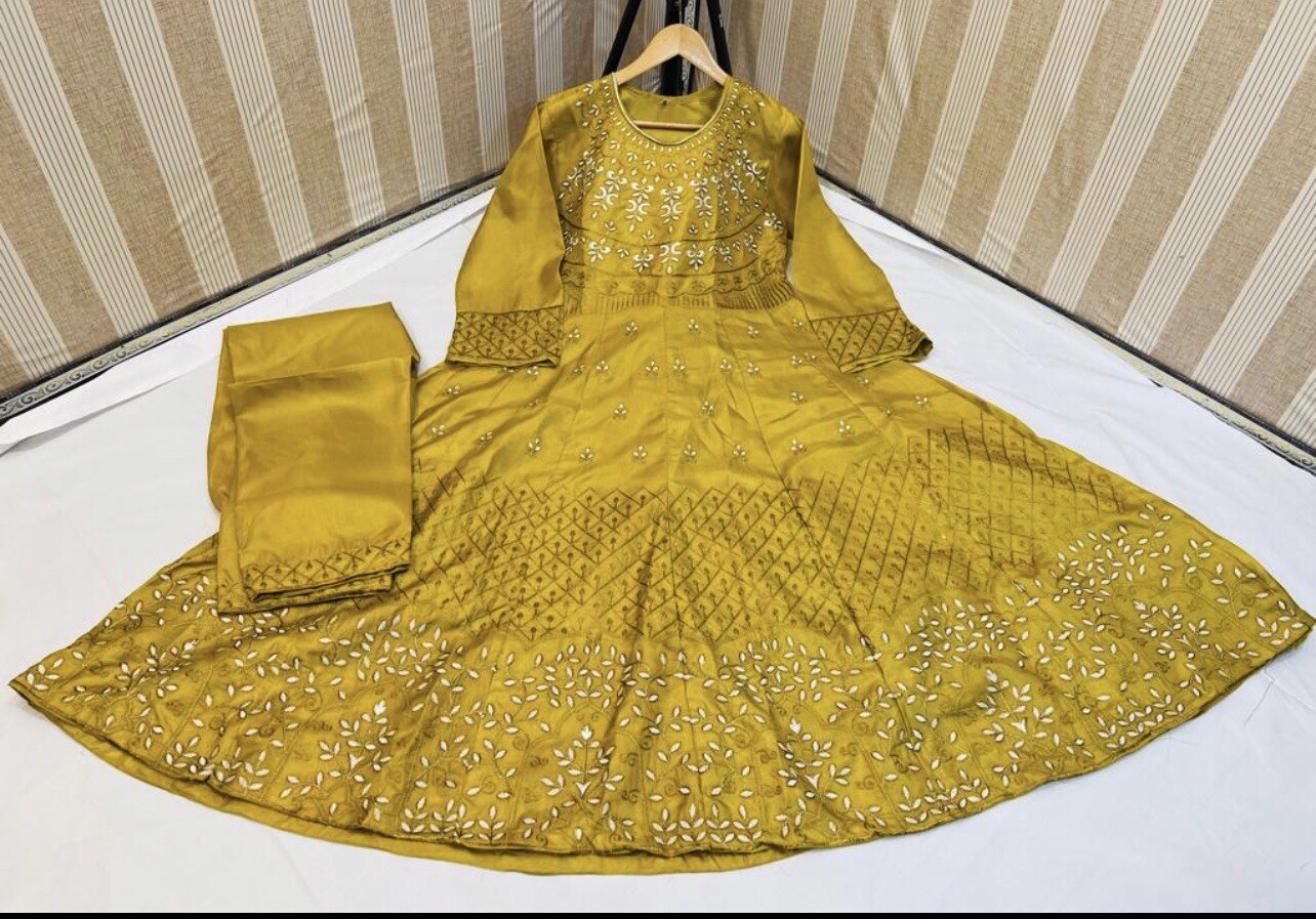 Ethnic Pakistani Indian Fancy Embroidered Anarkali maxi 2pc