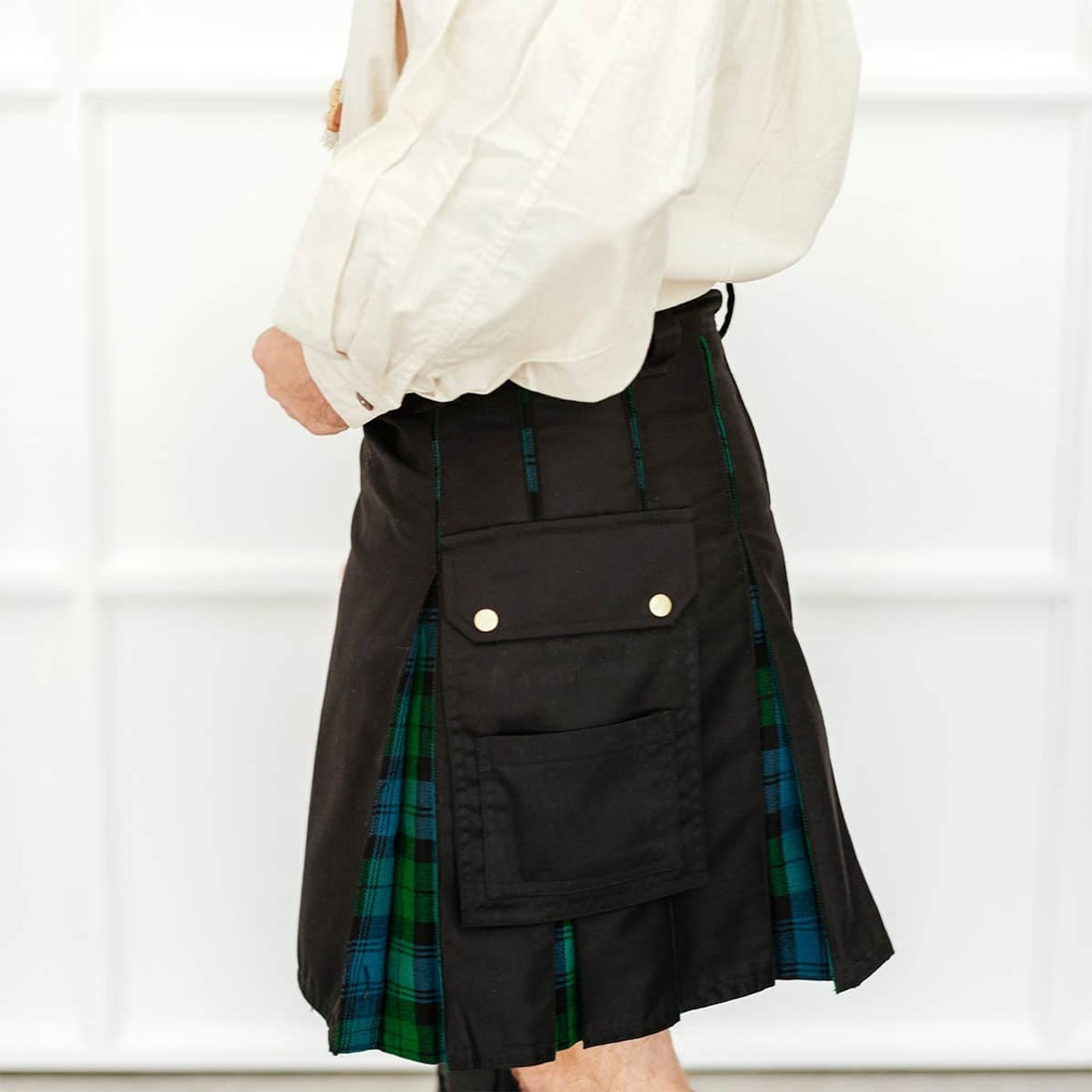 Anderson Modern Hybrid Canvas and Tartan Utility Kilt – 32W 20L