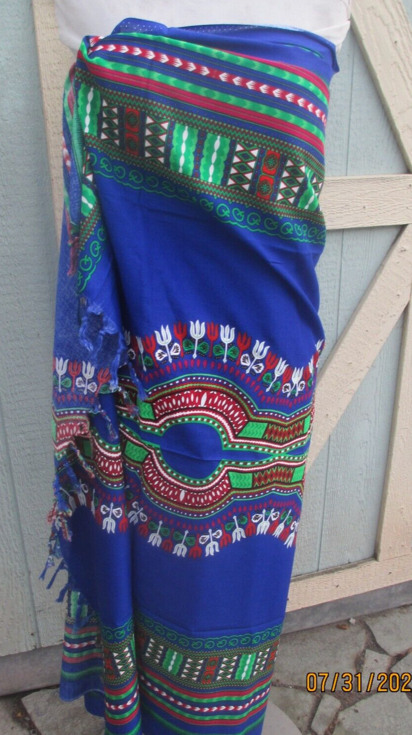 Women Boho AfricanDashiki Print Summer Bech Wrap Sarong 43 Allover Ocean