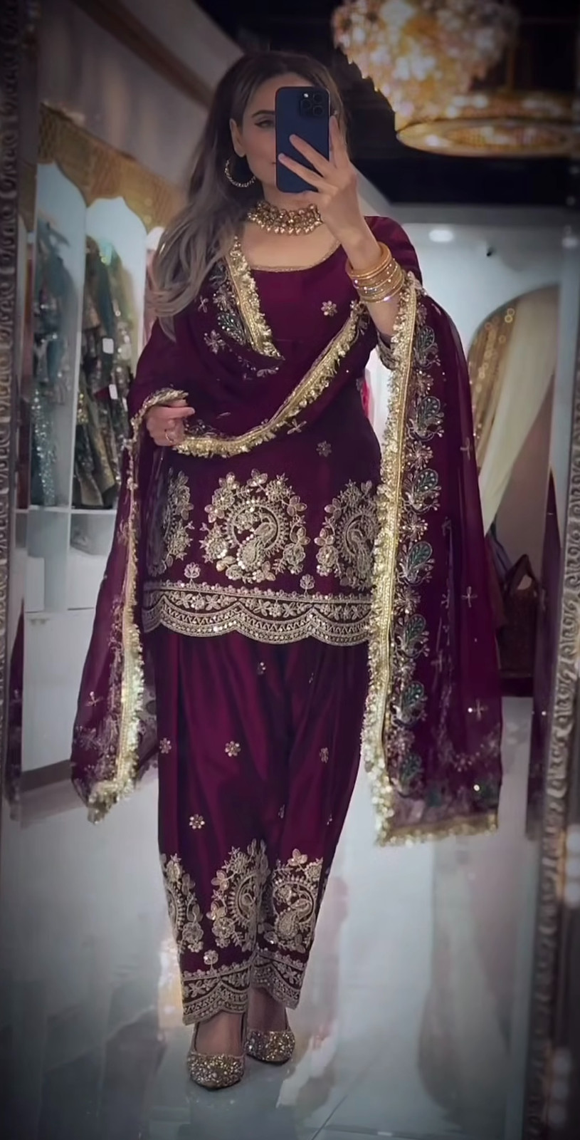 PAKISTANI DRESS BOLLYWOOD SUIT INDIAN WEDDING DHOTI TOP SALWAR KAMEEZ PARTY WEAR