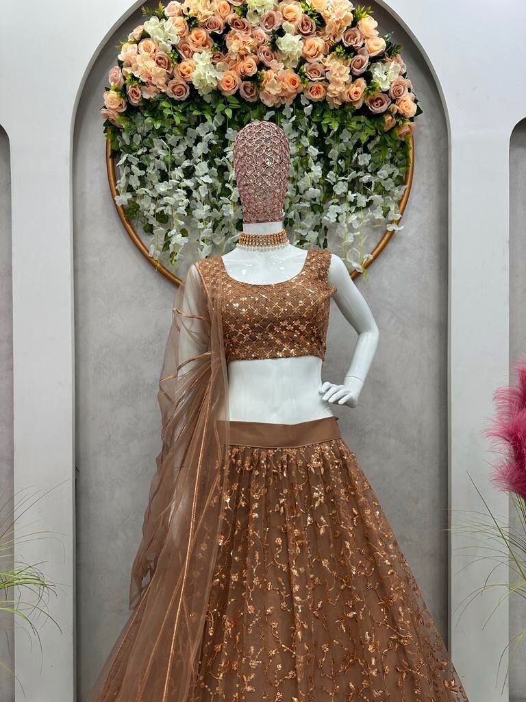 LATEST DESIGNER SOFT NET LEHENGA CHOLI WITH DUPATTA FOR RECEPTION & PARTY WEAR