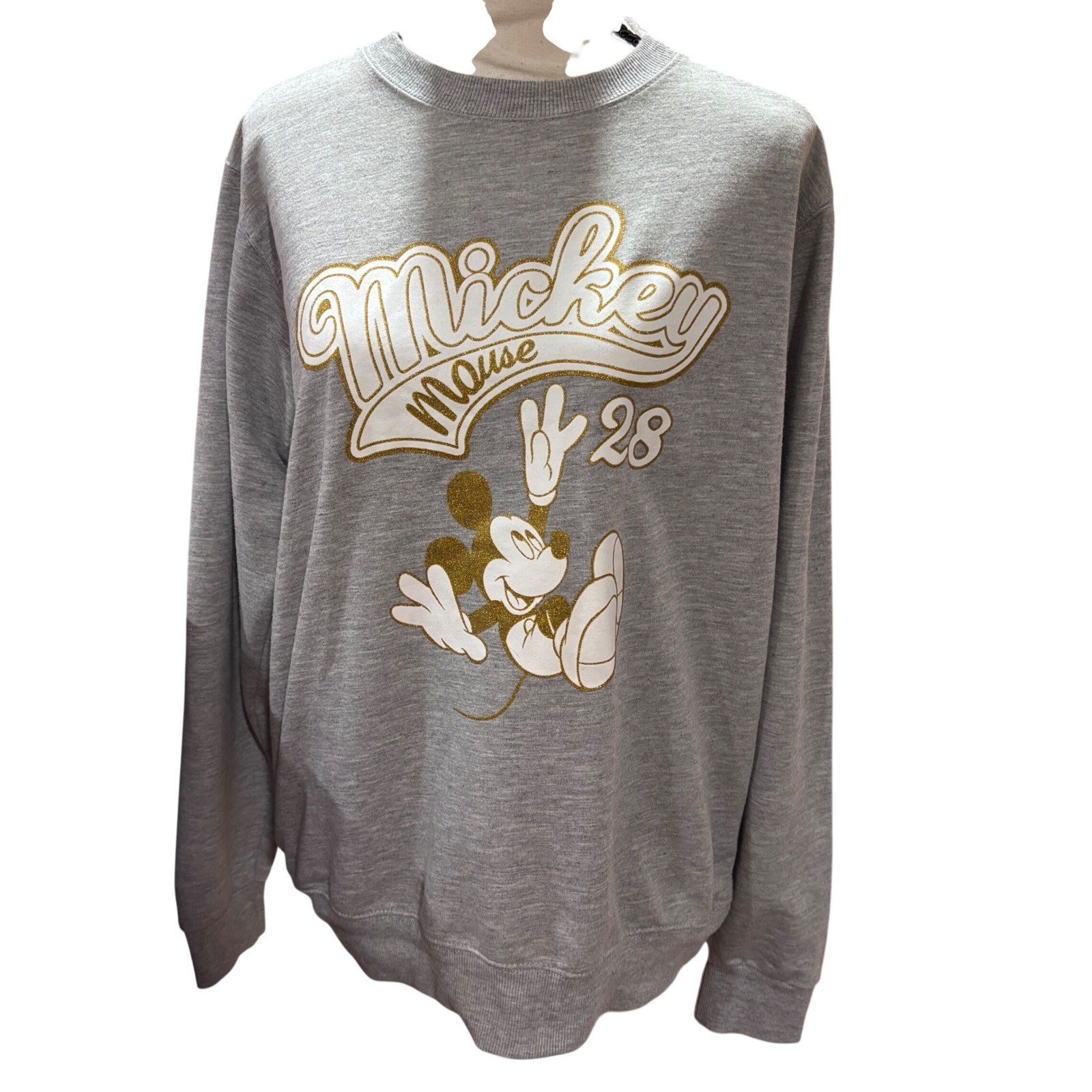 Disney Mickey Mouse 28 Grey Graphic Sweatshirt Pullover Crewneck Women XXL