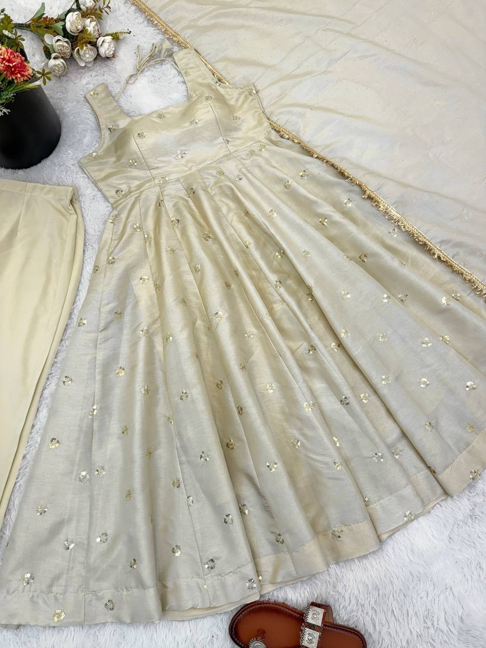 Presenting New Heavy Cosmos Gold Salwar Kameez With Dupatta For Women