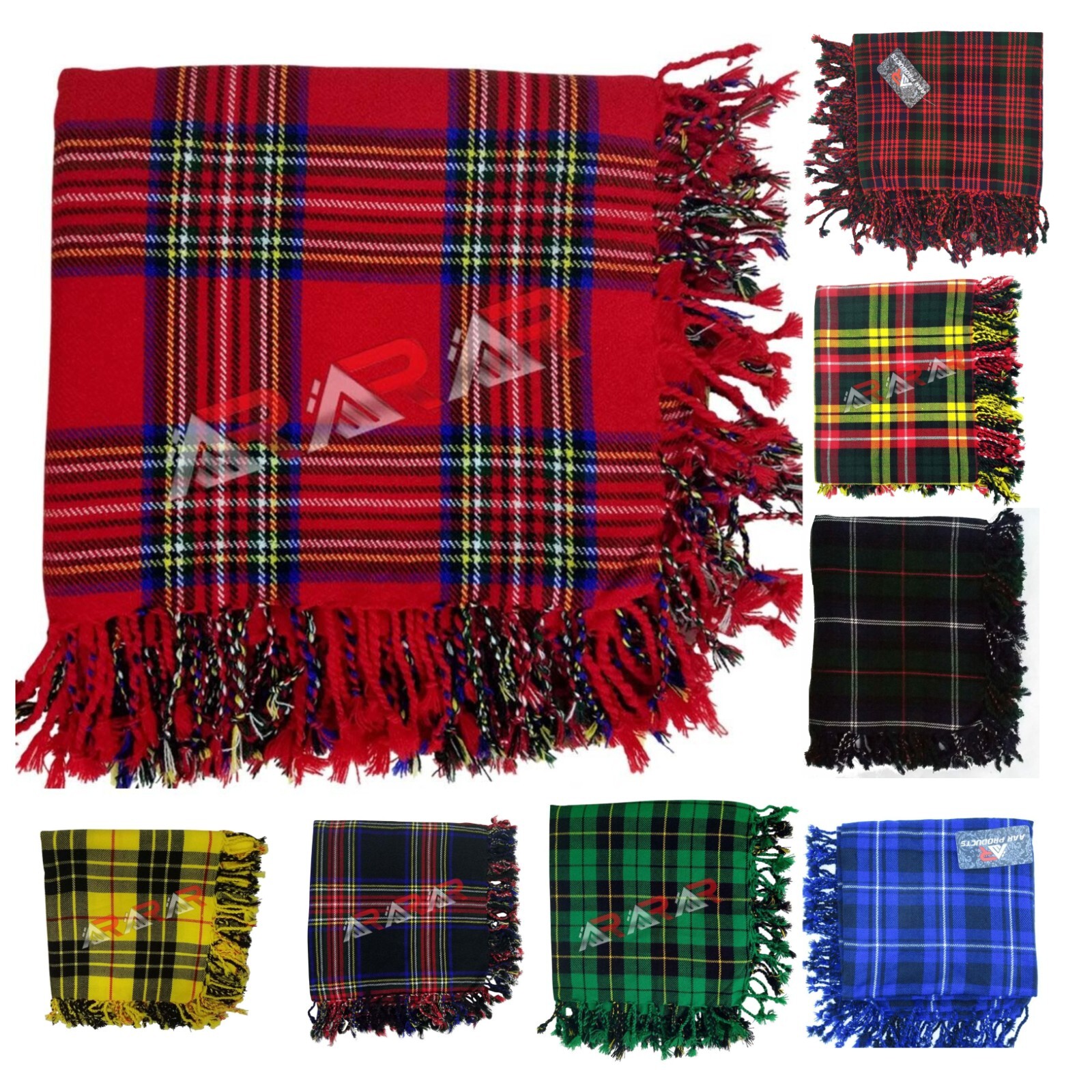 Men’s Scottish Kilt Fly Plaid Tartan 48″ X 48″ Acrylic Wool Shawl Wear 29 Tartan