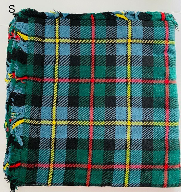 Scottish Traditional Tartan Fly Plaid Hands Fringed Acrylic Wool Scarf Rolled Sh