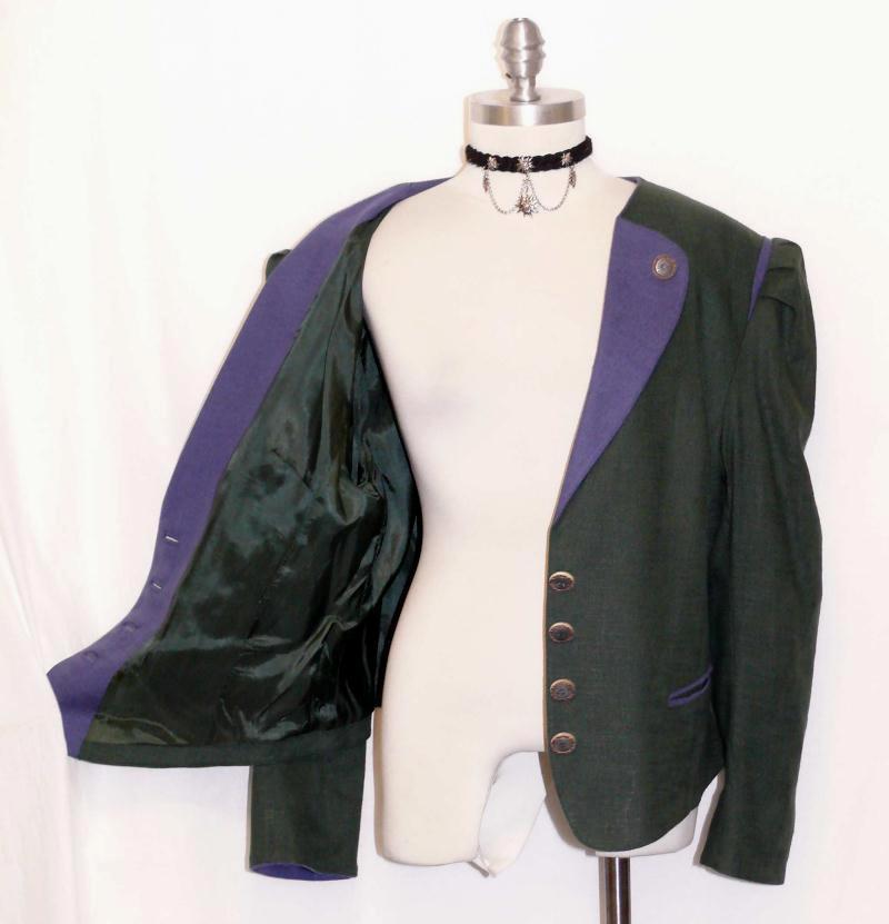 GREEN BLUE ~ COTTON German Women Summer Sport Riding Dress Suit JACKET 46 16 L
