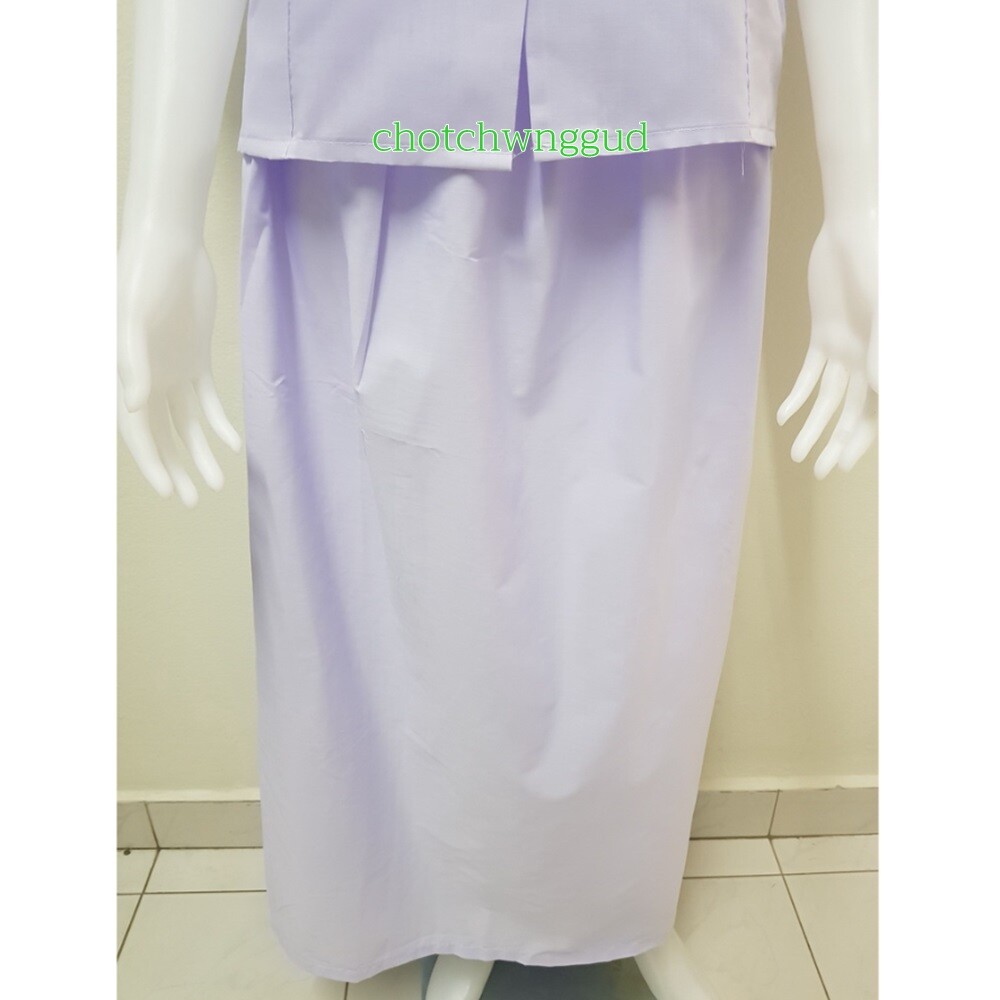 Buddhist Clothes Meditation Practice Dhamma Skirt Elastic White Toray Fabric