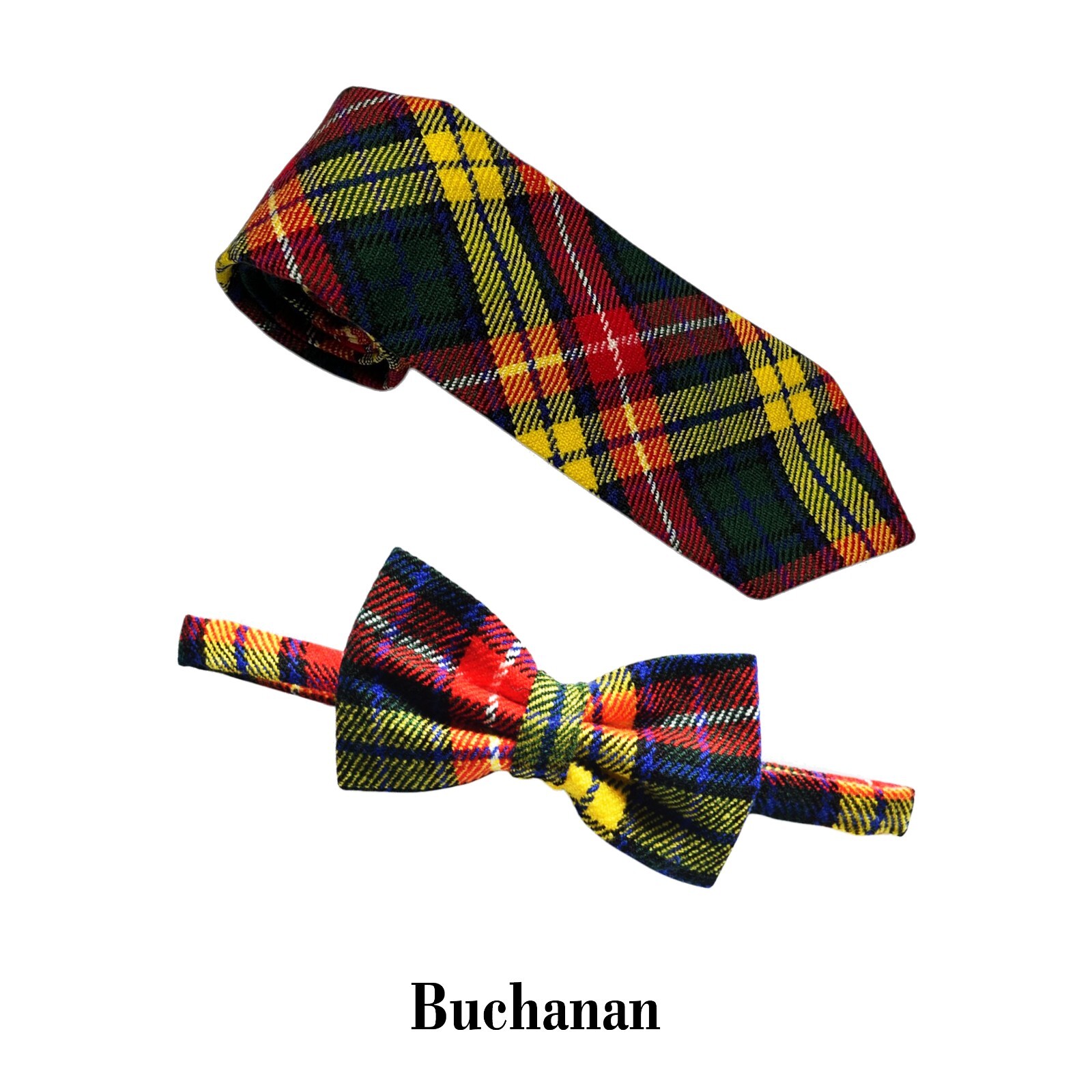 Men’s Scottish Buchanan Tartan Bow And Tie Formal Bow Tie For Wedding