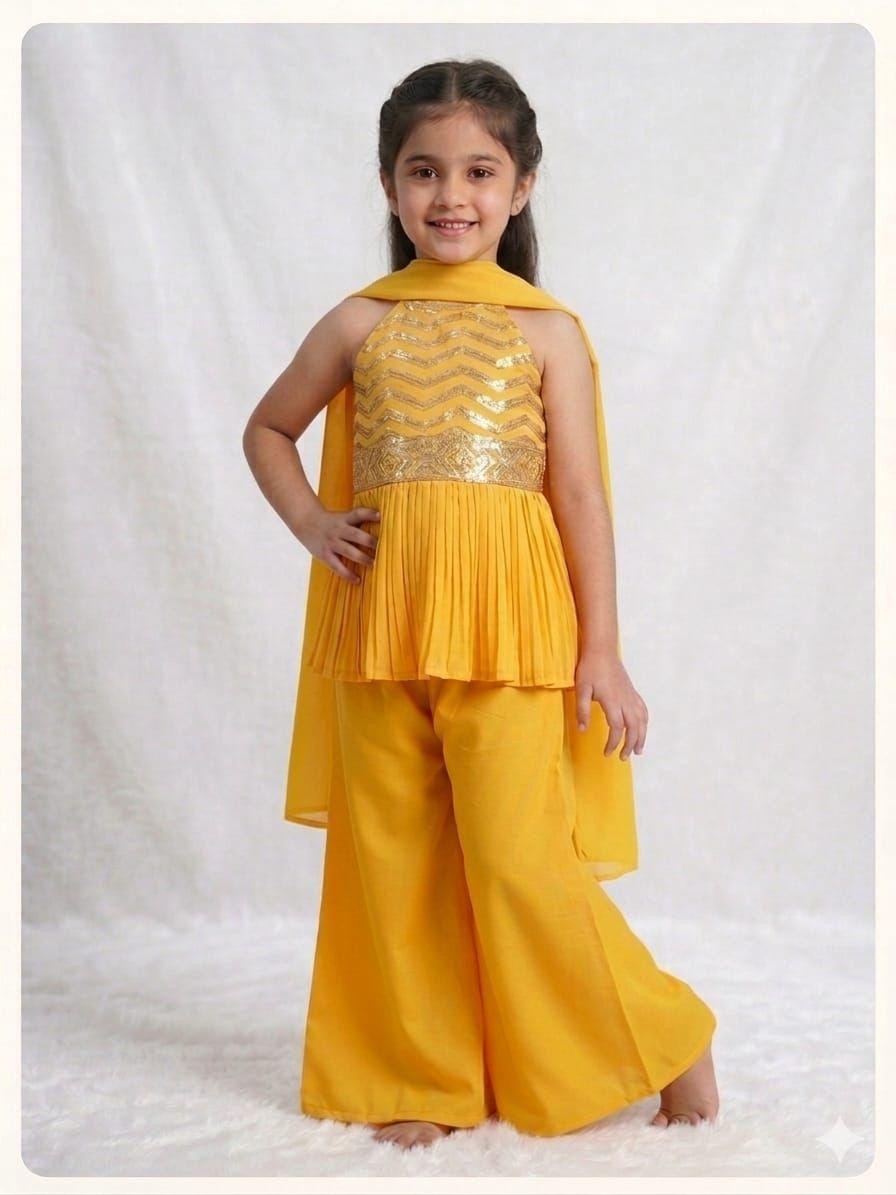 Girls Salwar Kameez Palazzo Suit Eid Party Wear Bollywood Indian Dress Kids eid