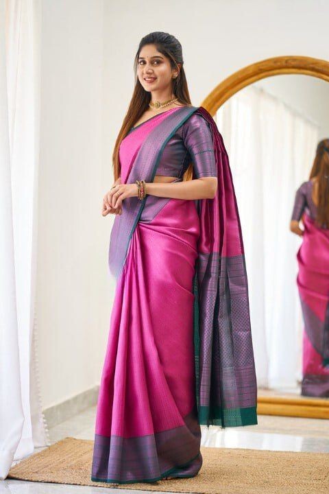 Designer Sari Bollywood Bridal Silk Saree Blouse South Indian Party Wear Saree