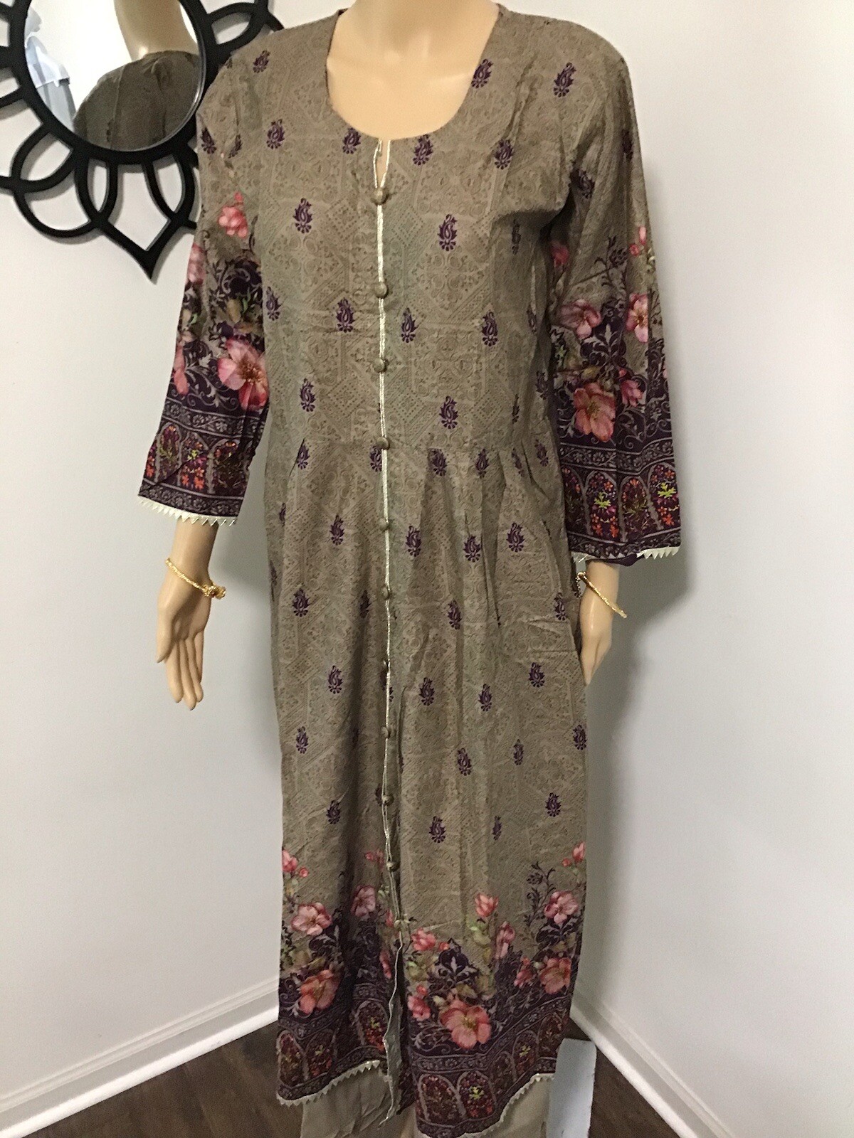 Pakistani Indian Trendy Designer Long Kurta Maxi Lawn Cotton Small