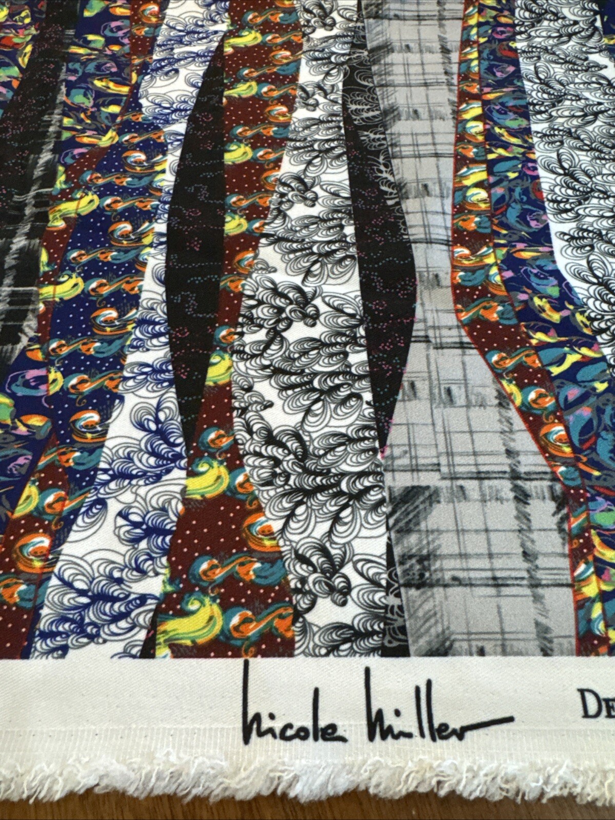 Nicole Miller Craft Fabric 36 x 60 Stripes Modern Polyblend Pieced Patterns