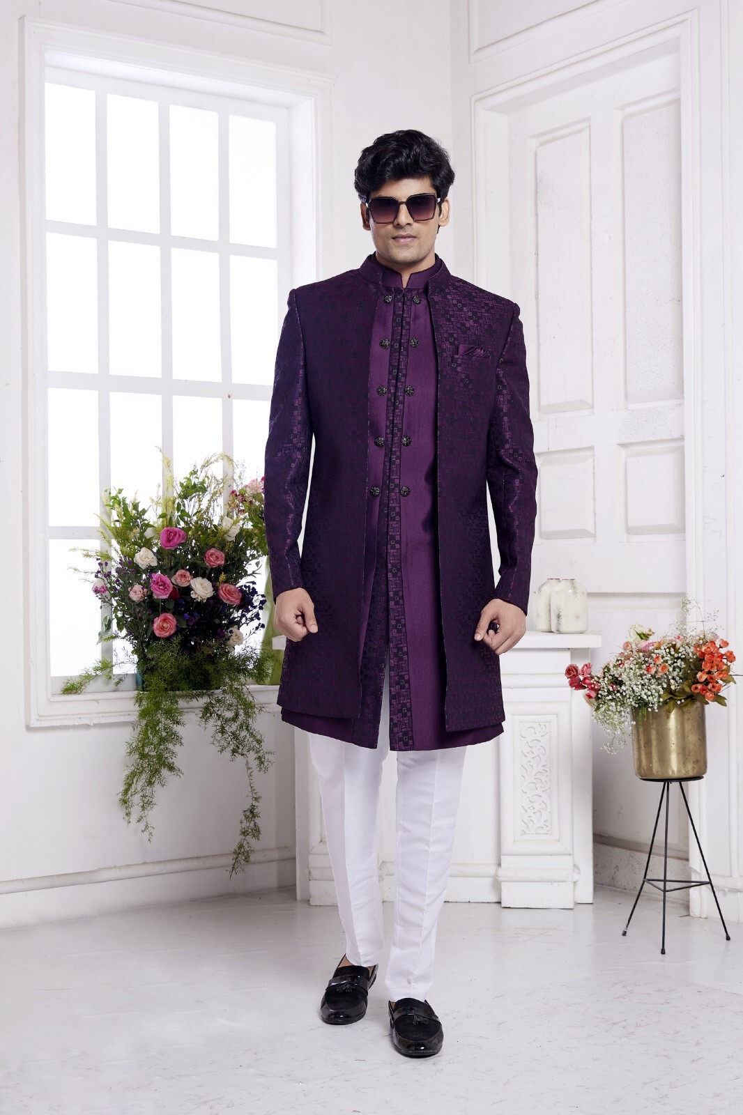 3 Pc Indian Mens Designer Wedding Bollywood Wear Traditional Indo Western India