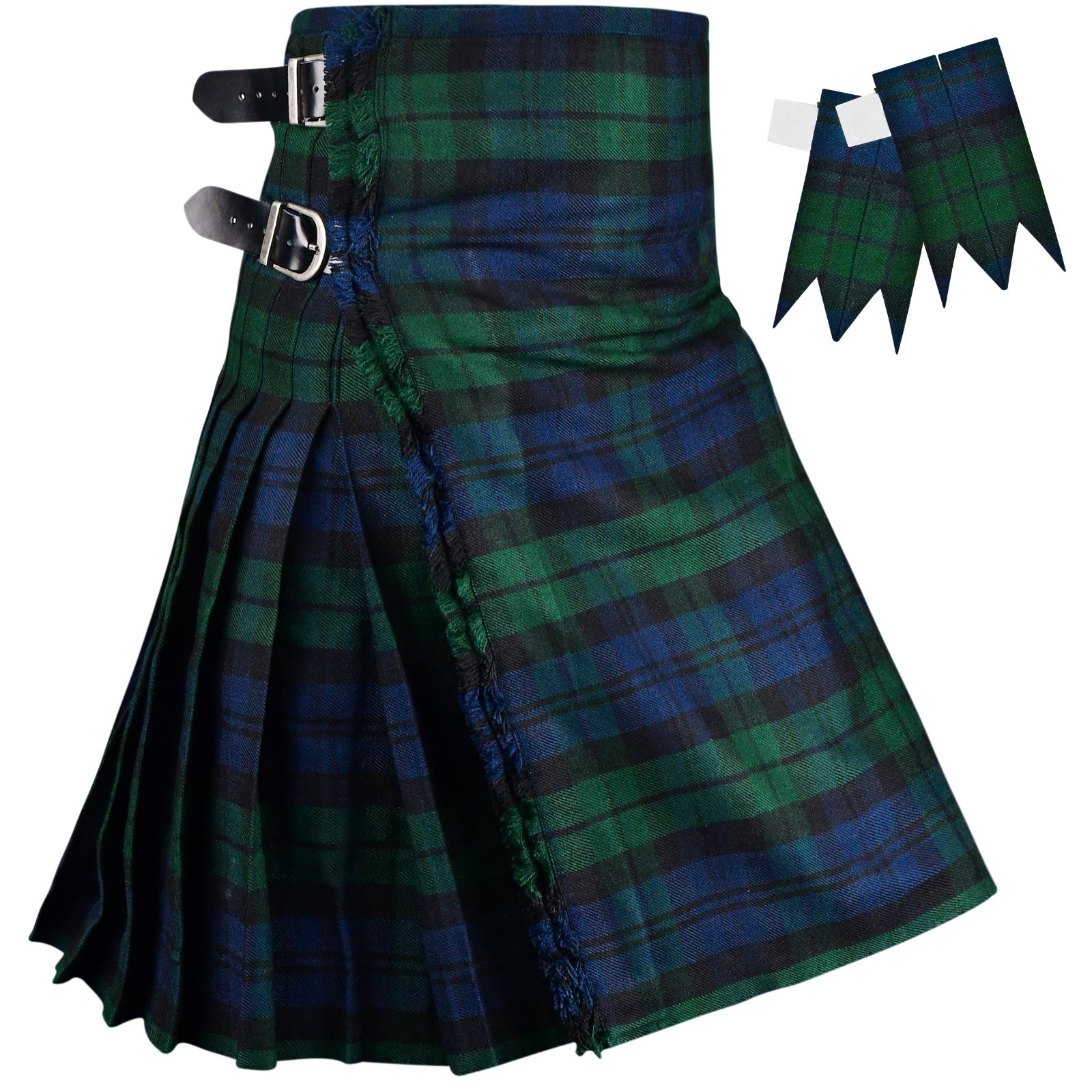 7 Pieces Scottish Kilt for Men Package Traditional Outfit Set with Free Flashes