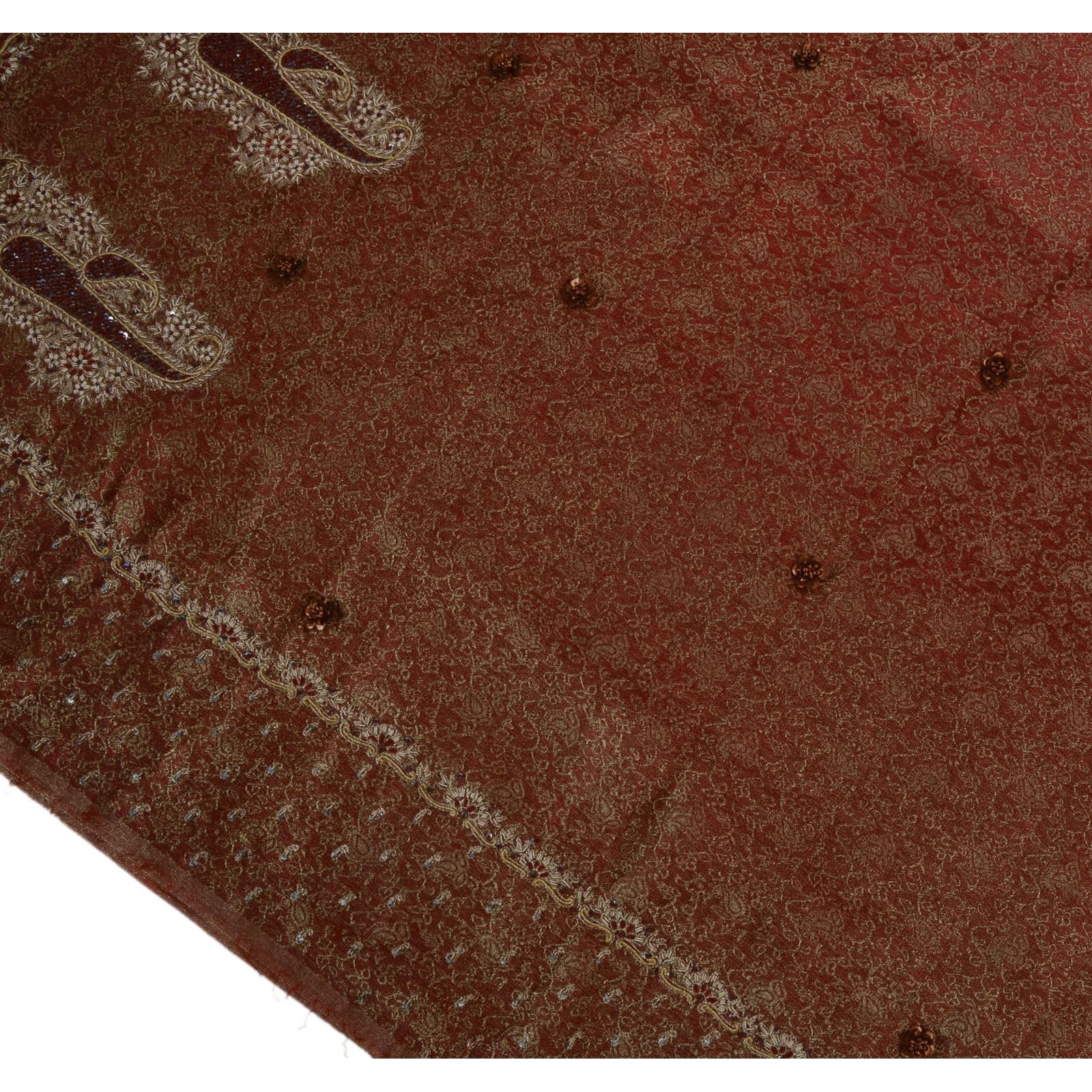 Sanskriti Vintage Sarees Tissue Hand Beaded Woven Craft Fabric Sari