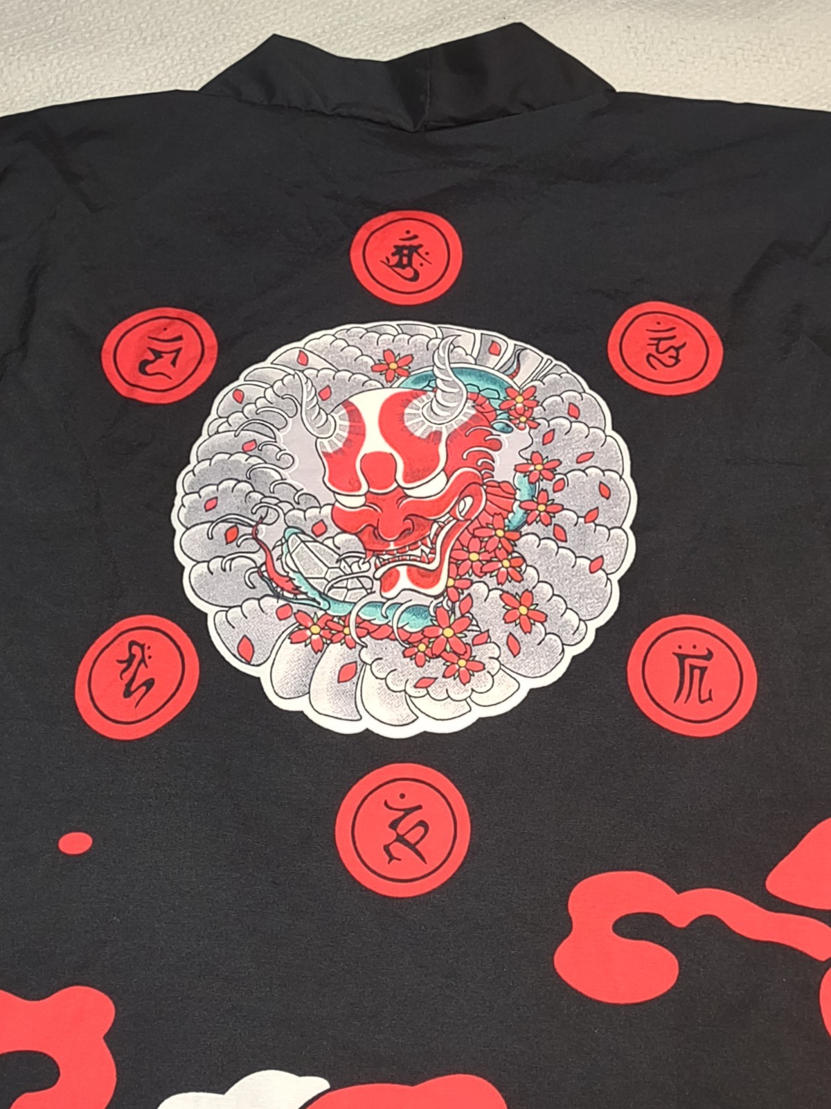 Niepce Men’s Ukiyo-e Demon Graphic Lightweight Harajuku Kimono Cardigan