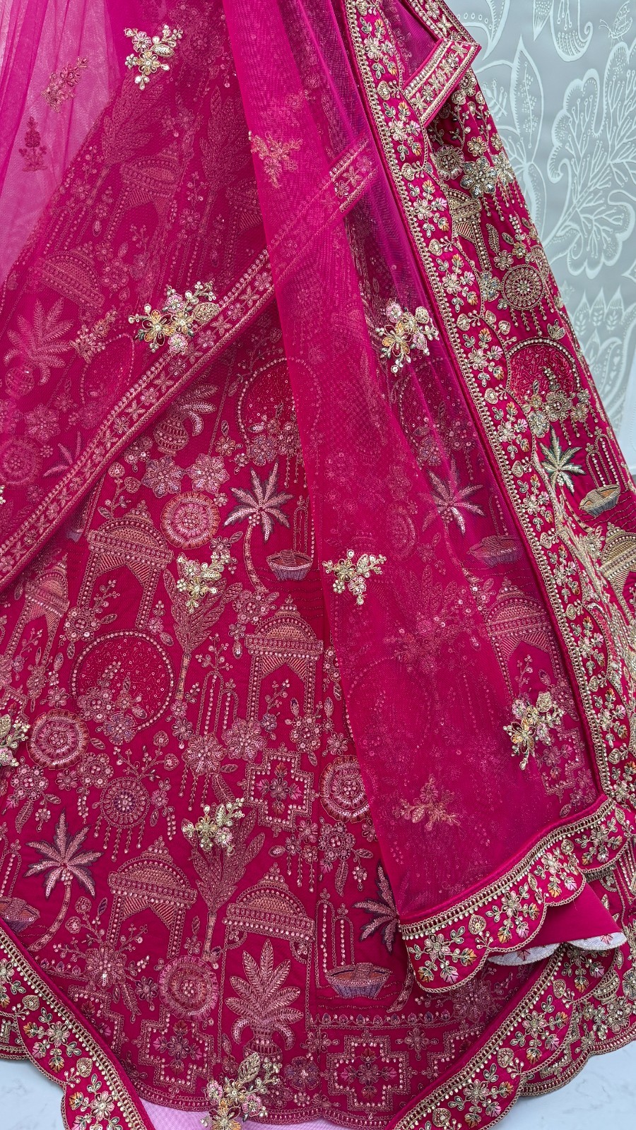 Gadhwal Silk Lehenga Choli Bridal Shower Wedding Reception Designer Set