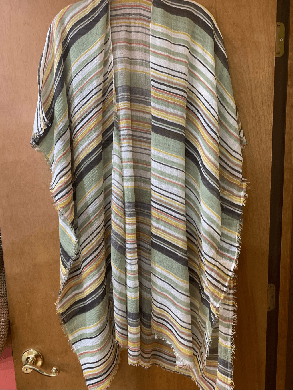 Green Multi Stripped Kimono #spring #summer