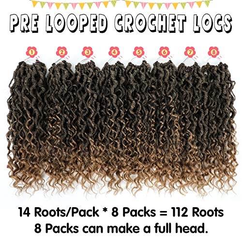 Goddess Locs Crochet Hair 12 Inch, 8 Packs New Faux 12 Inch (Pack of 8) T27#