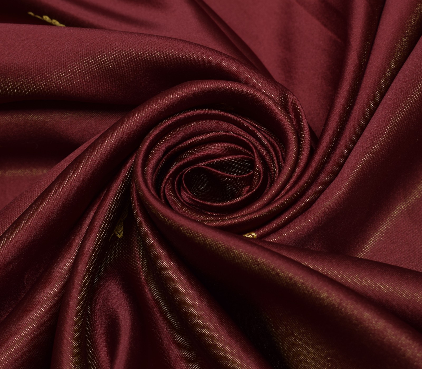 Sushila Vintage Maroon Saree Blend Satin Silk Woven Paisley Soft 5YD Sari Fabric
