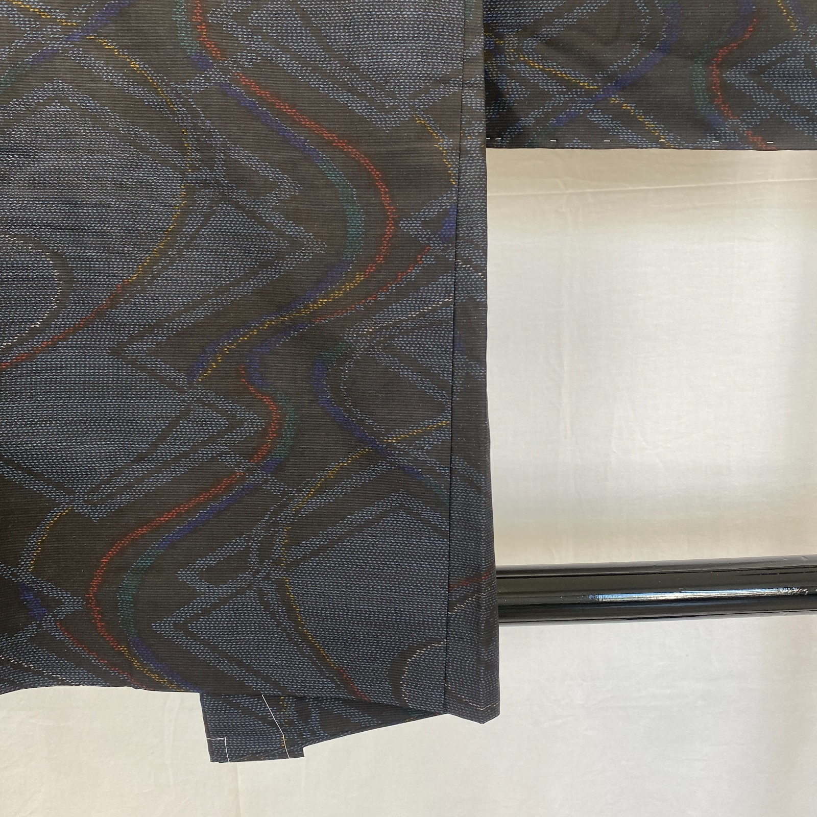 Japanese Vintage Kimono Haori Jacket Silk Navy Oshima Traditional Authentic 33in