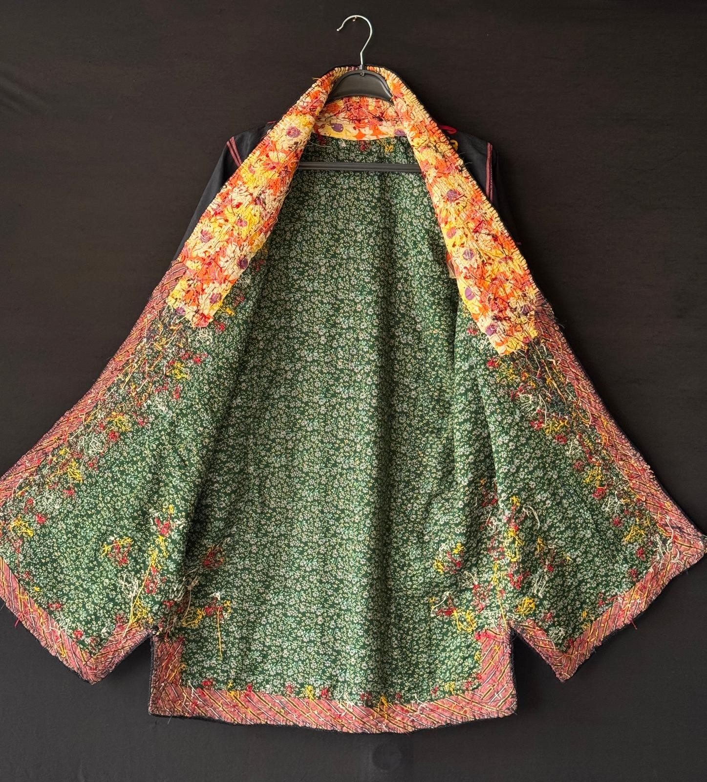 Turkmen Silk Embroidered Coat and Chapan, Antique Kaftan, Kimono, Kaftan Dress