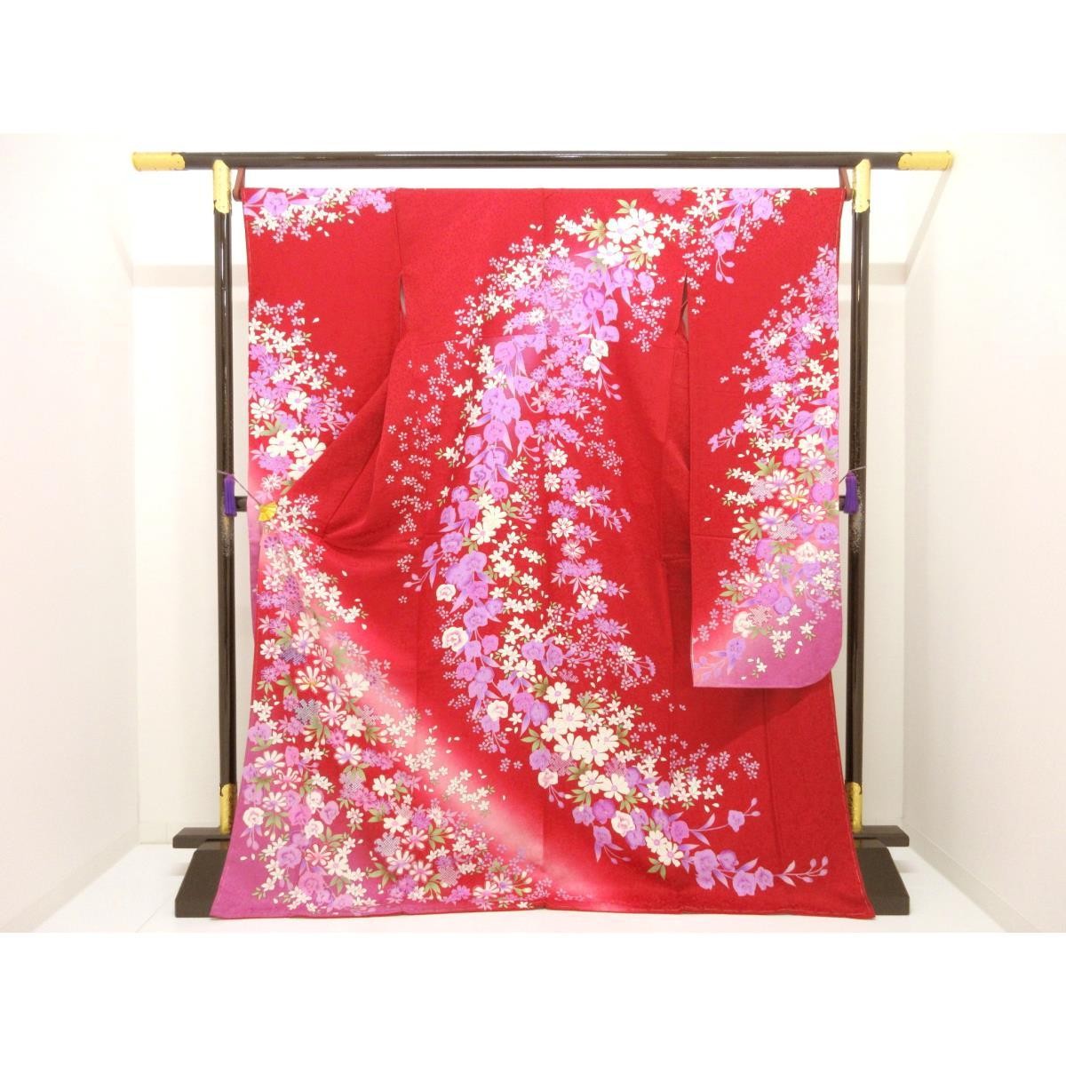 Authentic [Unused] JAPANESE KIMONO Yuzen Gold Leaf Processing Gradation Dye …