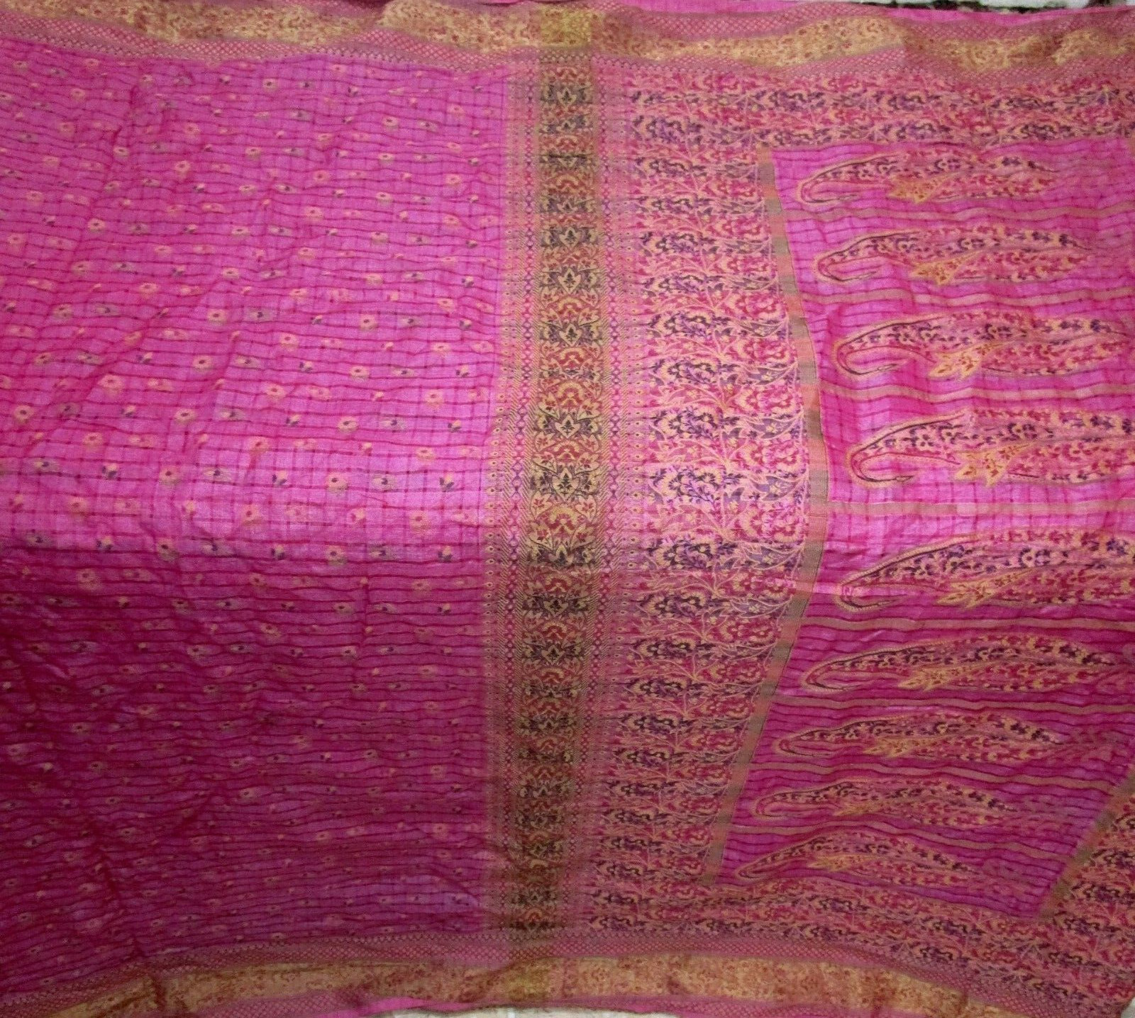 BVH WEARABLE PURE SILK Vintage Sari Saree 5yds