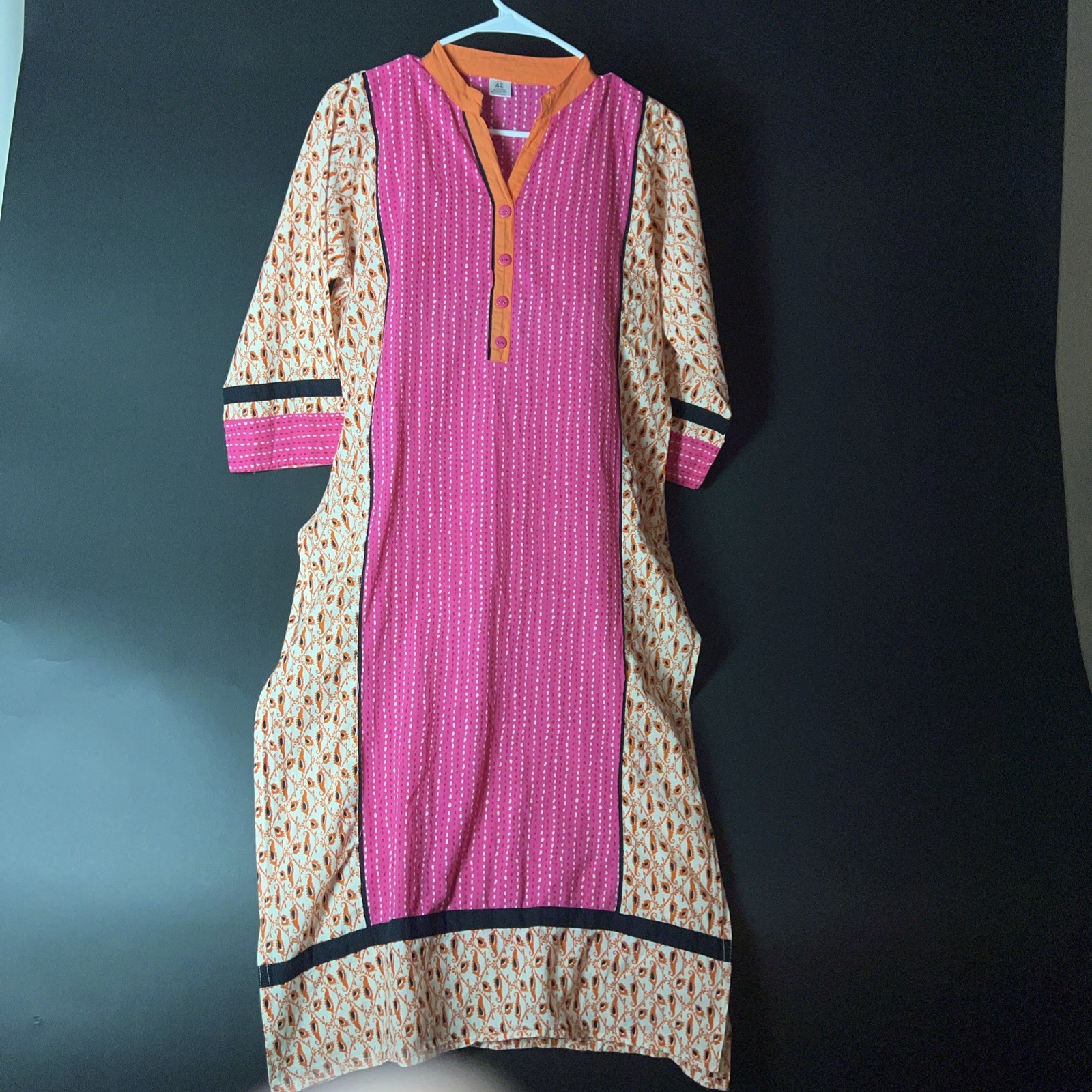 Women’s Kurta Kurti Kameez Tunic Bollywood Cotton Indian European 42 (Large)