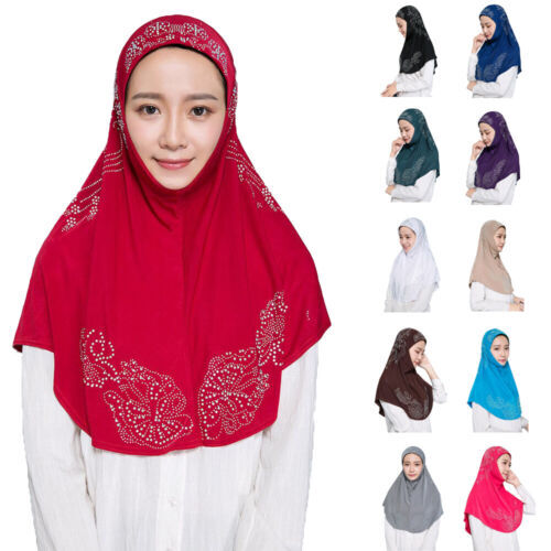 Instant Women Muslim Hijab Amira Full Cover Scarf Pull On Ready Made Headscarf