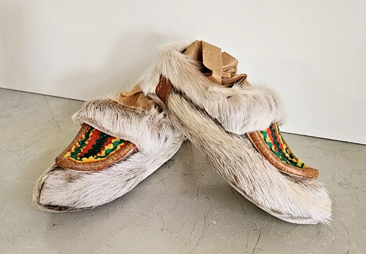 Soft Soled, Pointed Toe and Reindeer Hair Children Moccasins