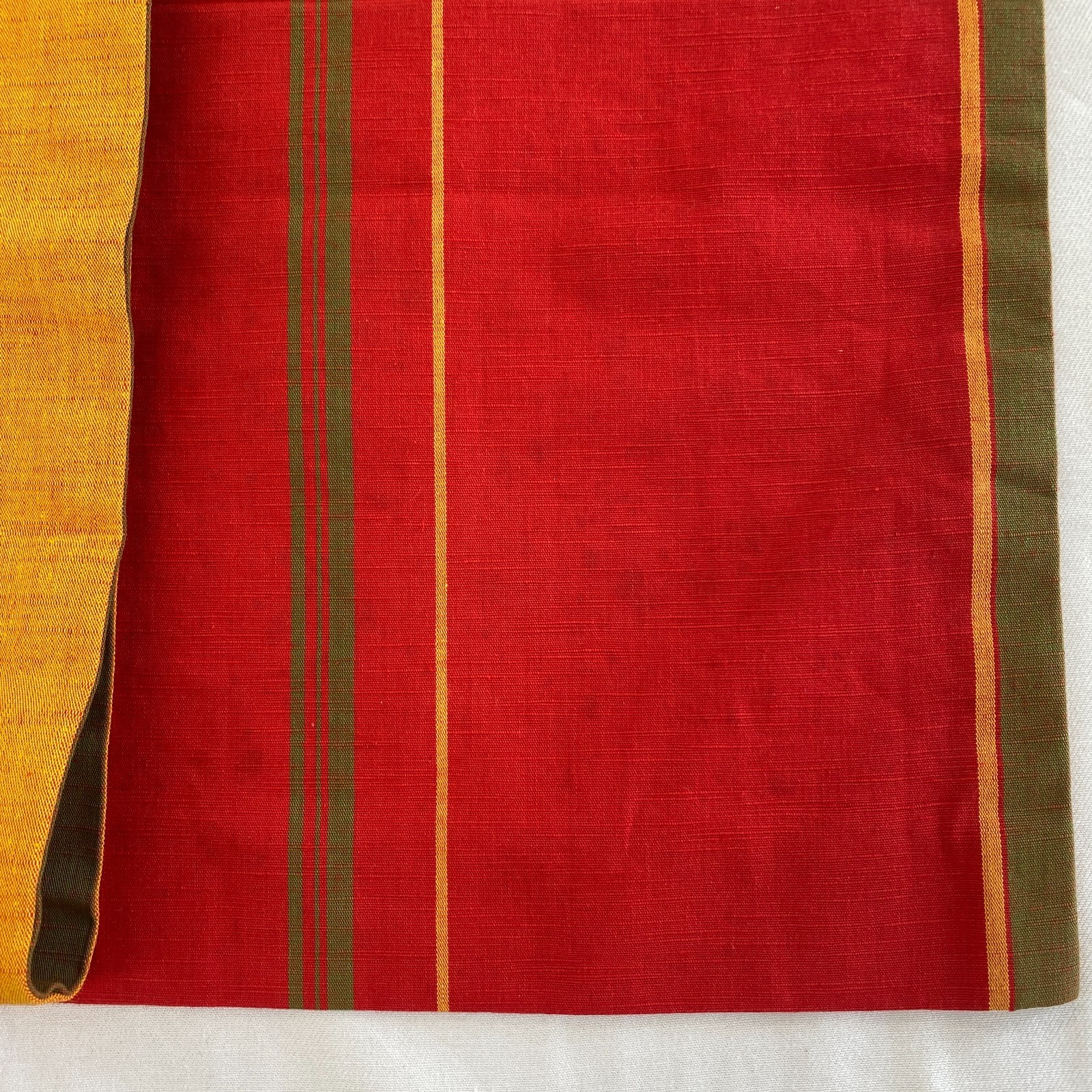 Japanese Vintage Kimono Nagoya Obi Cotton Red Traditional Authentic 136 x 12 in