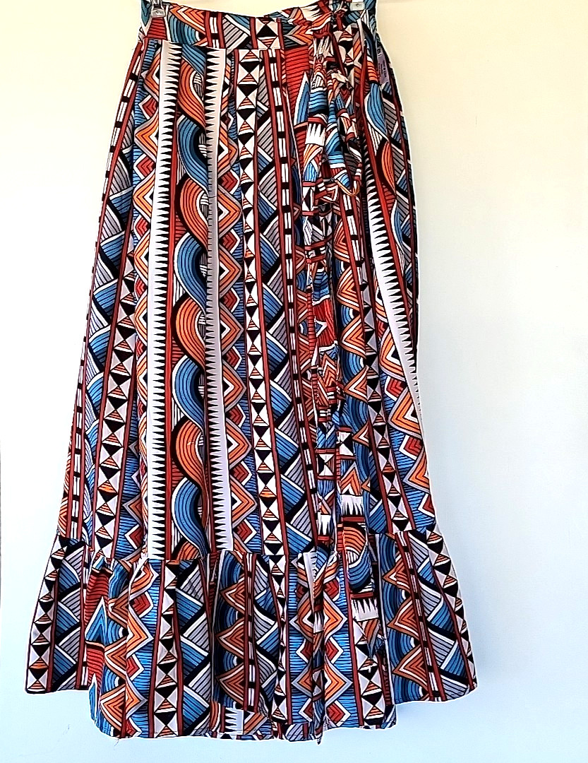 Izzy & Liv African-style Tribal Roots Print 5-in-1 Wrap Skirt Dress ONE SIZE