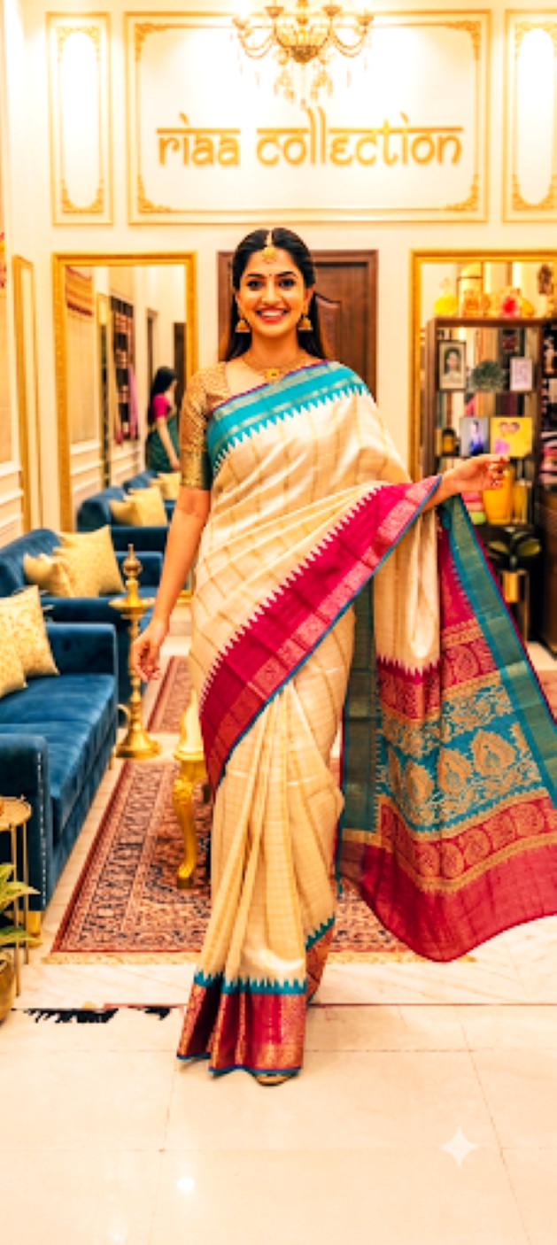 Women’s Indian Elegant Sari Gadwal Silk Handloom Festive Wear Ethnic Saree
