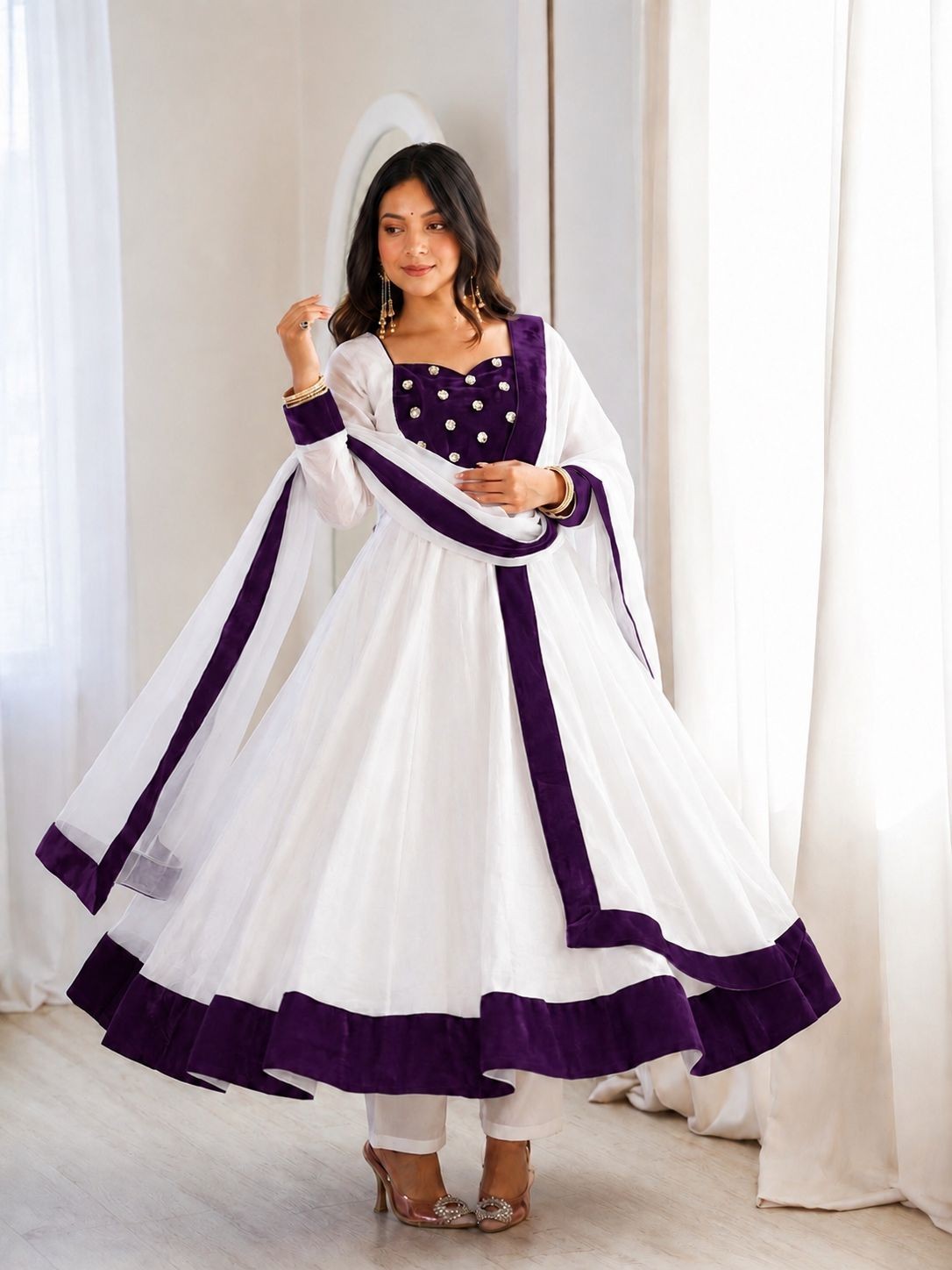 Indian party Wedding Anarkali Suit Pakistani Designer Salwar Kameez Dress Eid