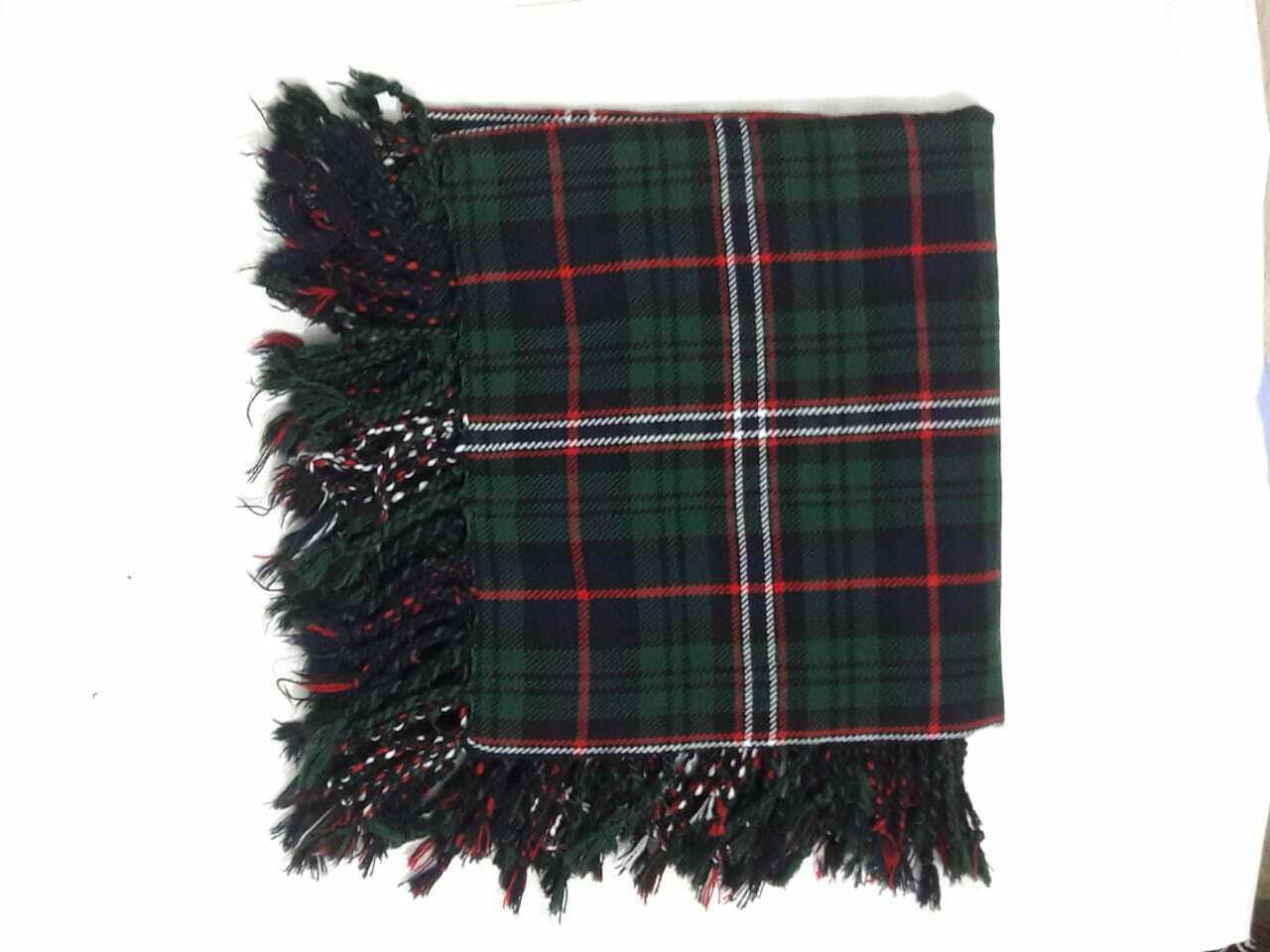 Tartan Scottish Purled Fringe Piper Fly Plaid 48″- 48″ Fly Plaid