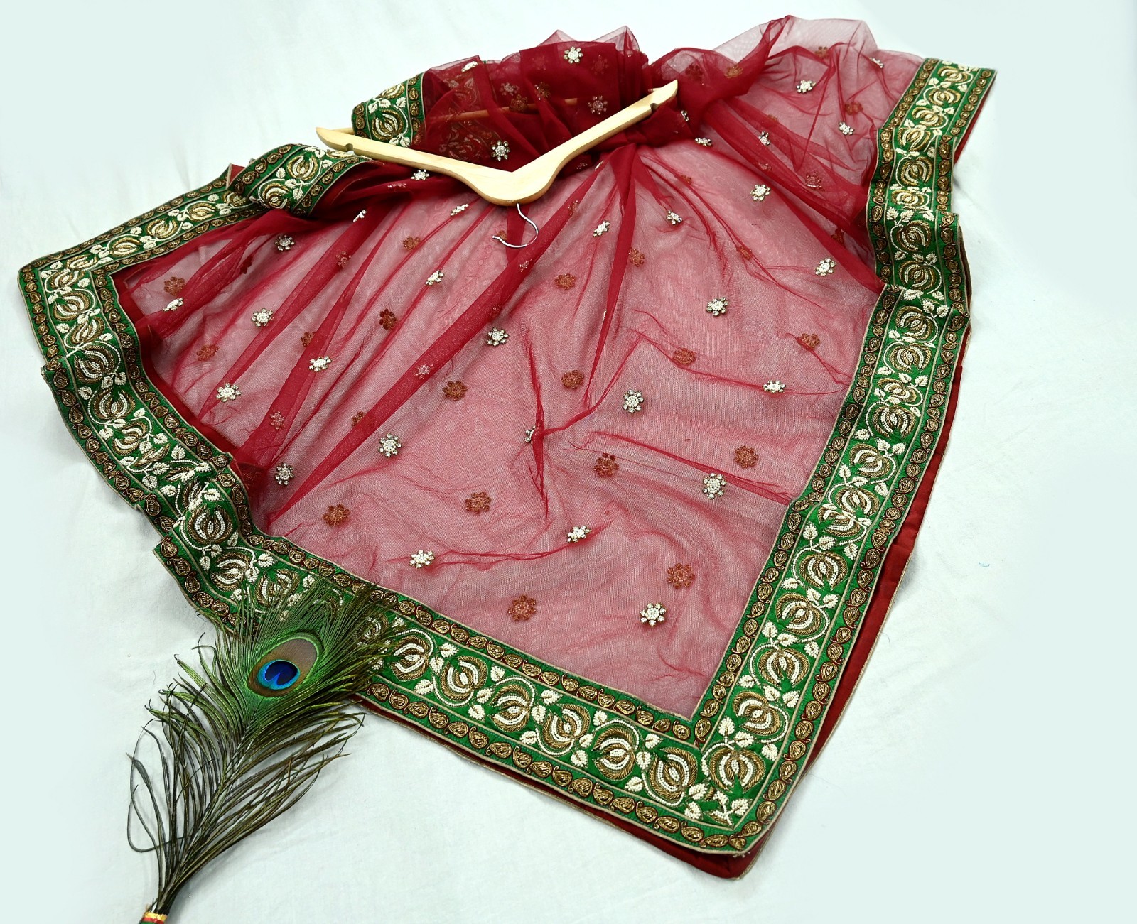 Heavy Pure Chanderi /Net Hand Embroidered Lehenga 3pcs Set Designer Sabyasachi