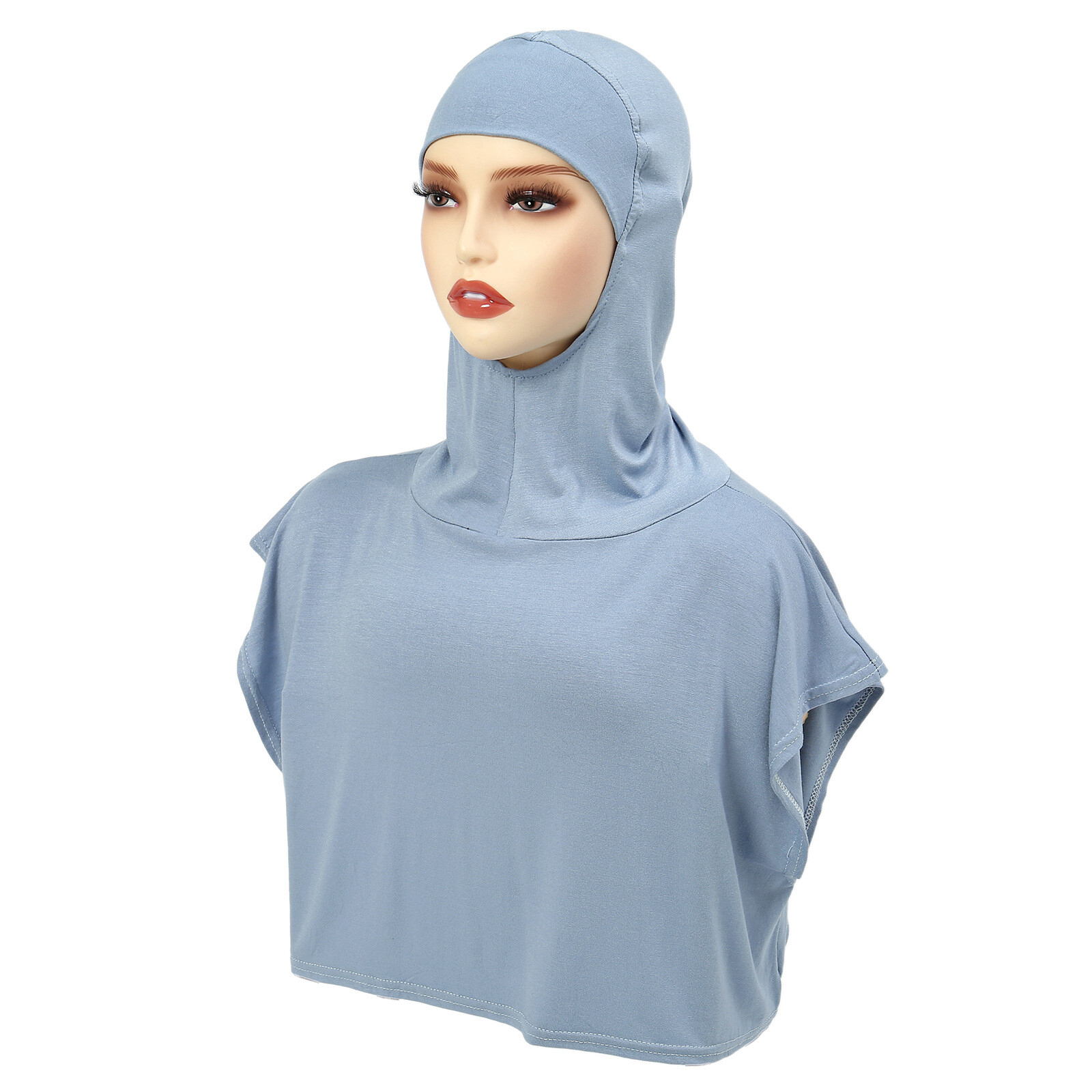 Muslim New Women Sport Hijab Jersey Hooded Turban Instant Wrap Prayer Scarf Tops