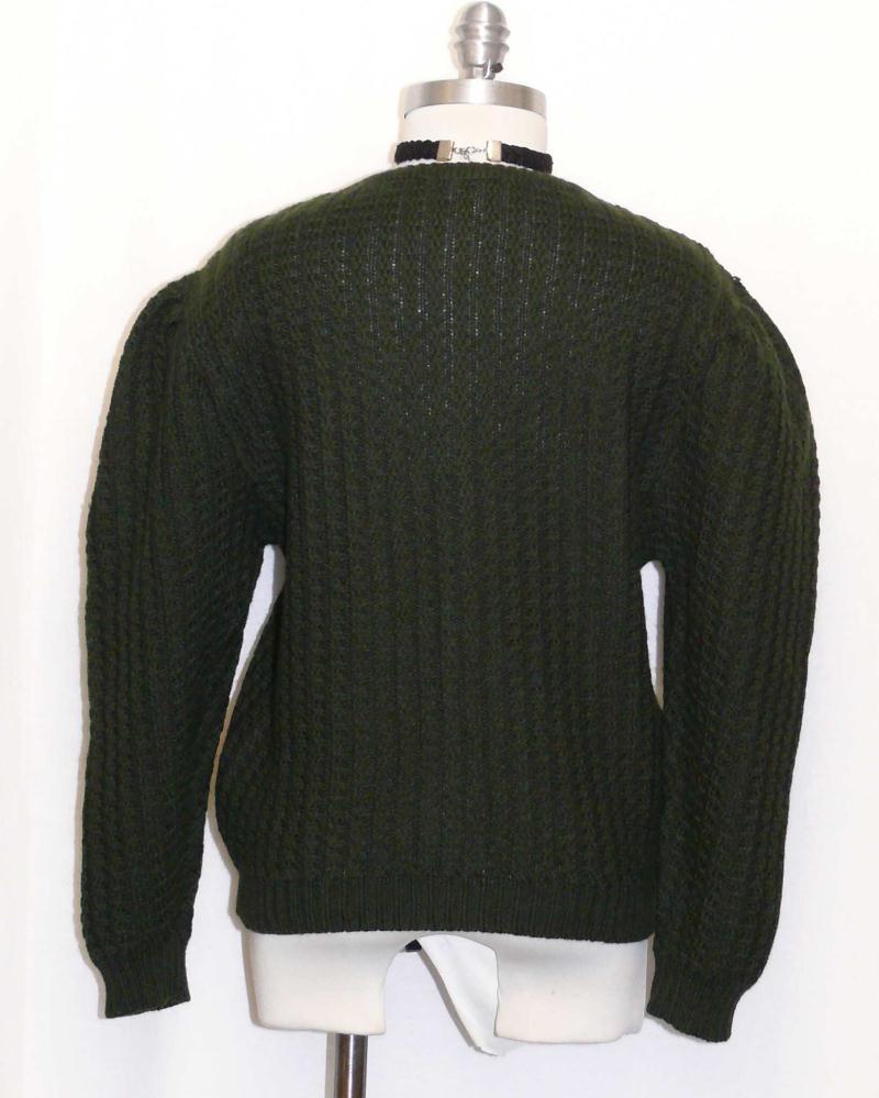 GREEN~BOILED WOOL Austria SOFT & COZY Cardigan KNITTED Women SWEATER Jacket 8 S