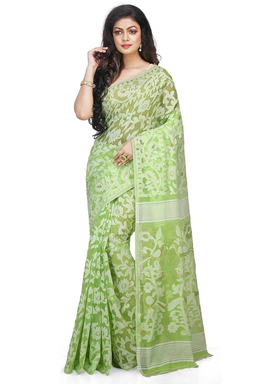 Exclusive Women’s Dhakai Allover Soft Pakhi Jamdani Sarees