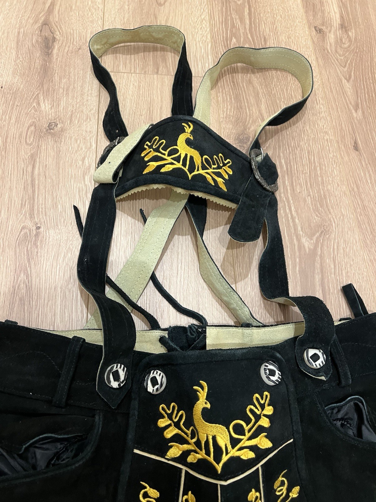 VTG Schöneberger Leather Lederhosen w Suspenders Oktoberfest Bavarian Trachten